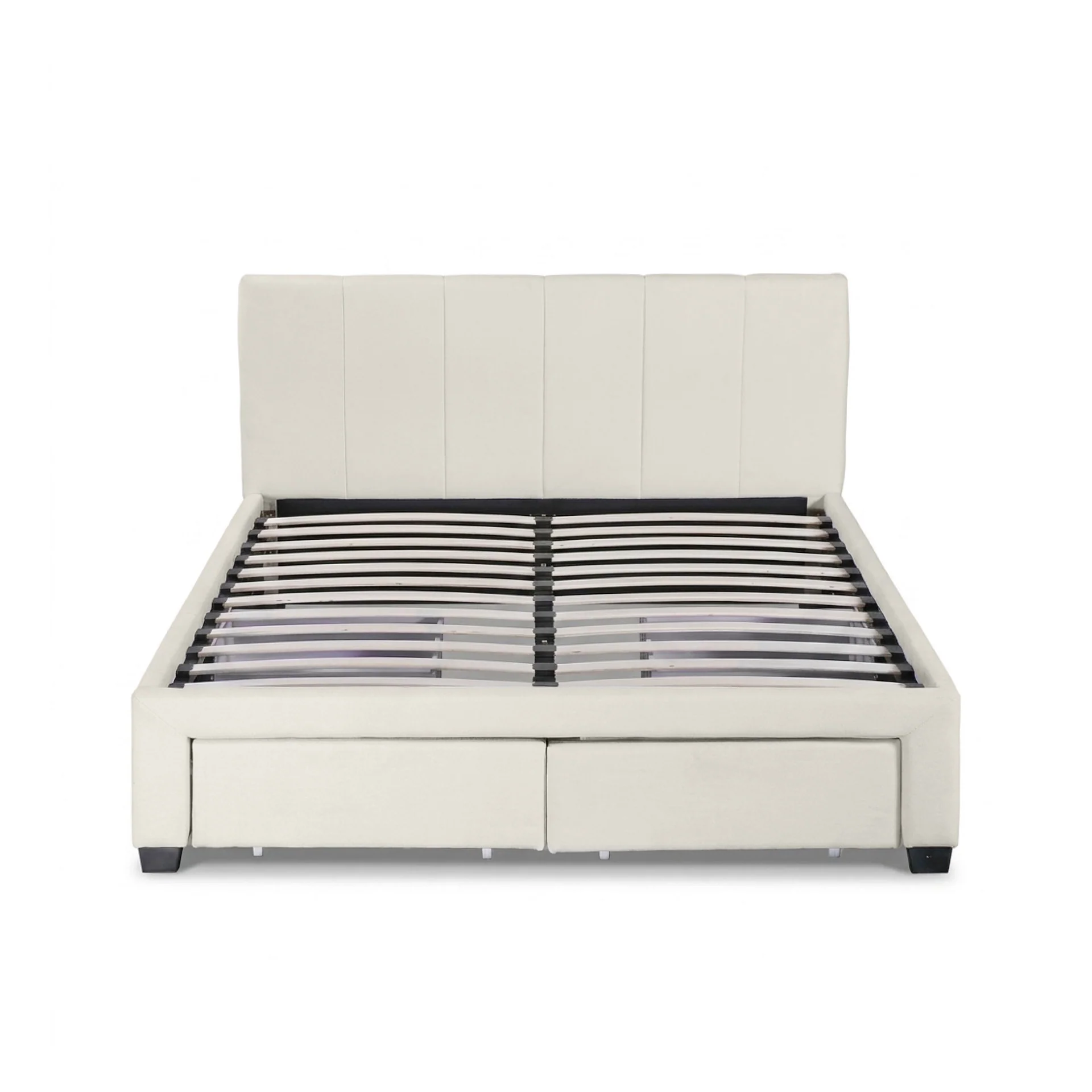 Charlotte Double Bed Frame with 4 Drawers - Beige - Image 9
