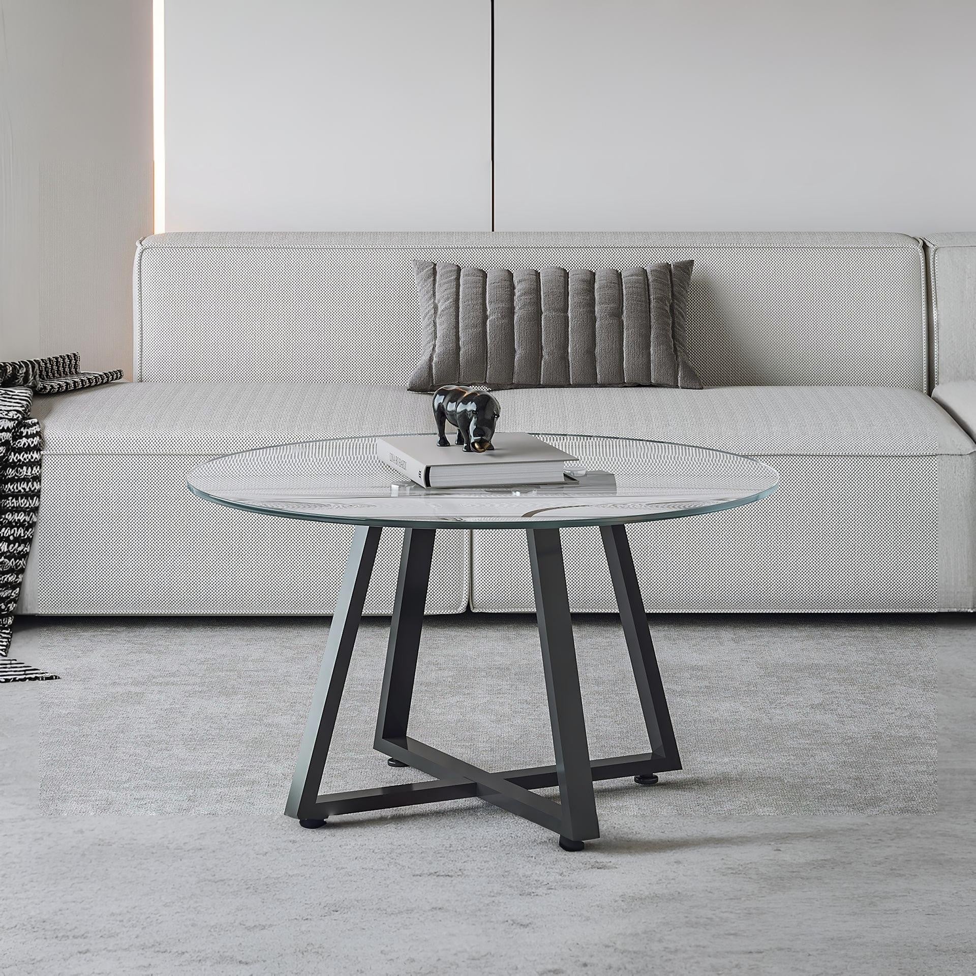 Chase Tempered Glass Round Coffee Table - Image 3