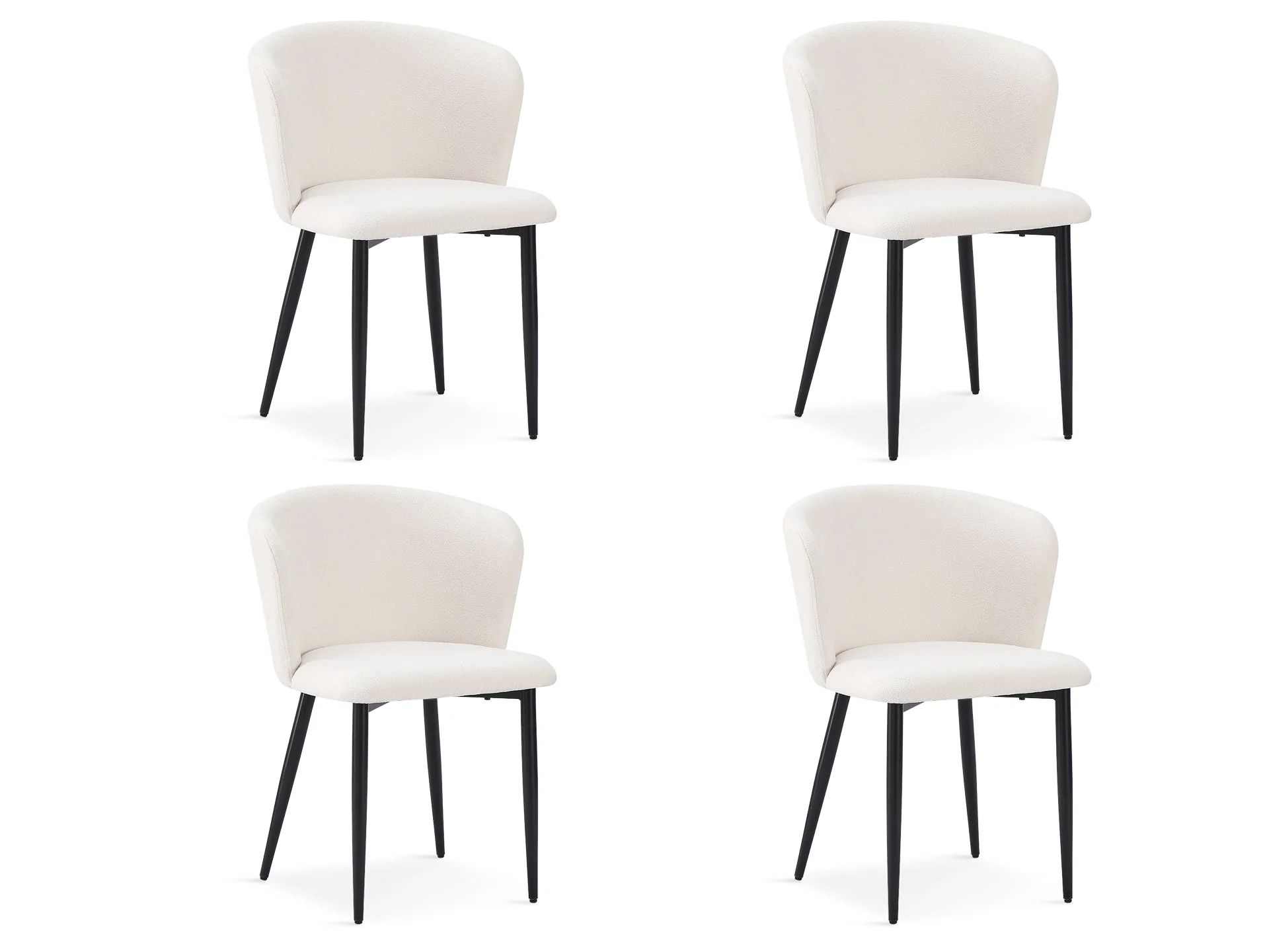 Chelsea Dining Chair - Set of 4 - White + Black - Image 4