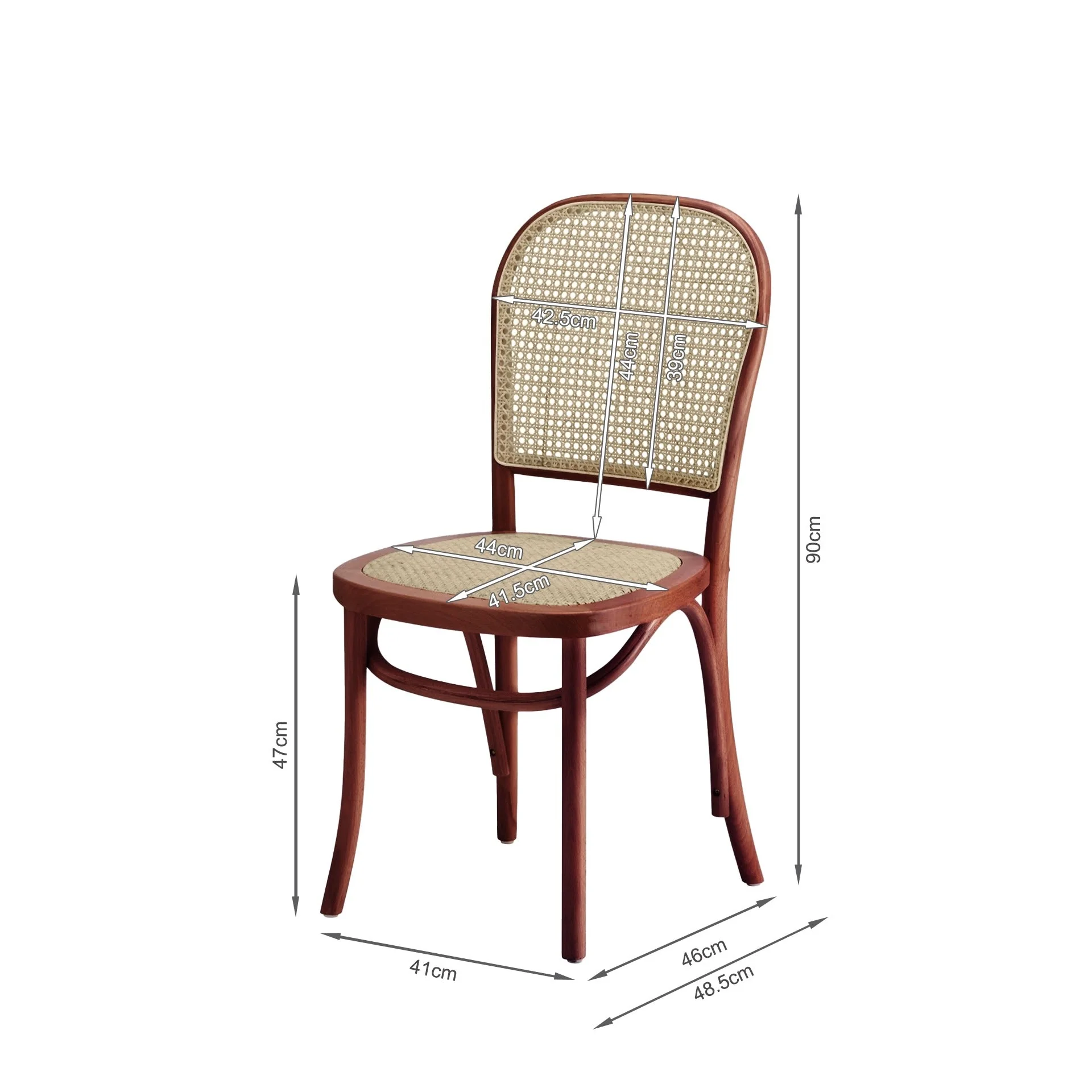 Christopher Beech Wood and Rattan Dining Chair – Set of 2 – Antique Brown - Image 7