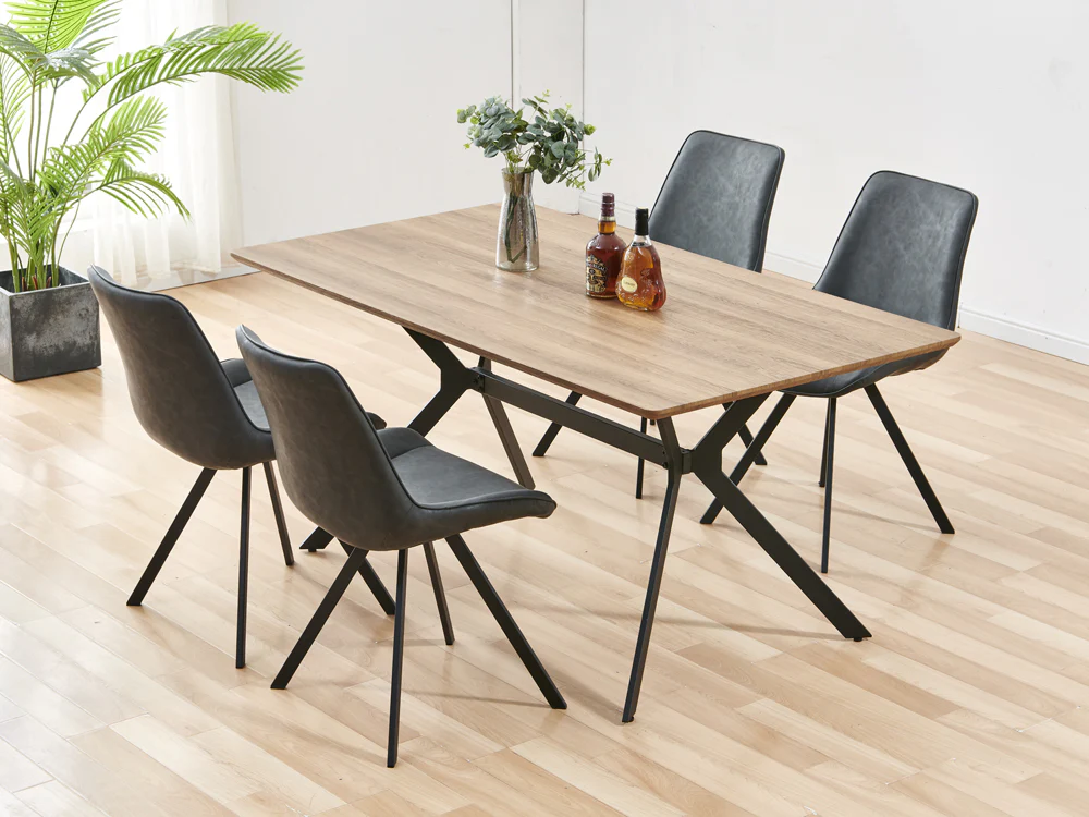 CLAUDE Dining Table Rectangle 160x90cm - WALNUT - Image 2