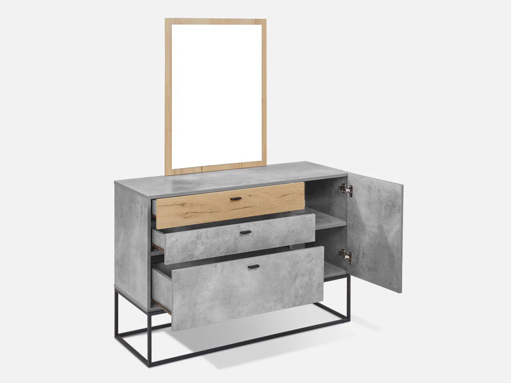 CLIFFORD 4 Drawers Chest Dresser with Mirror - Image 5
