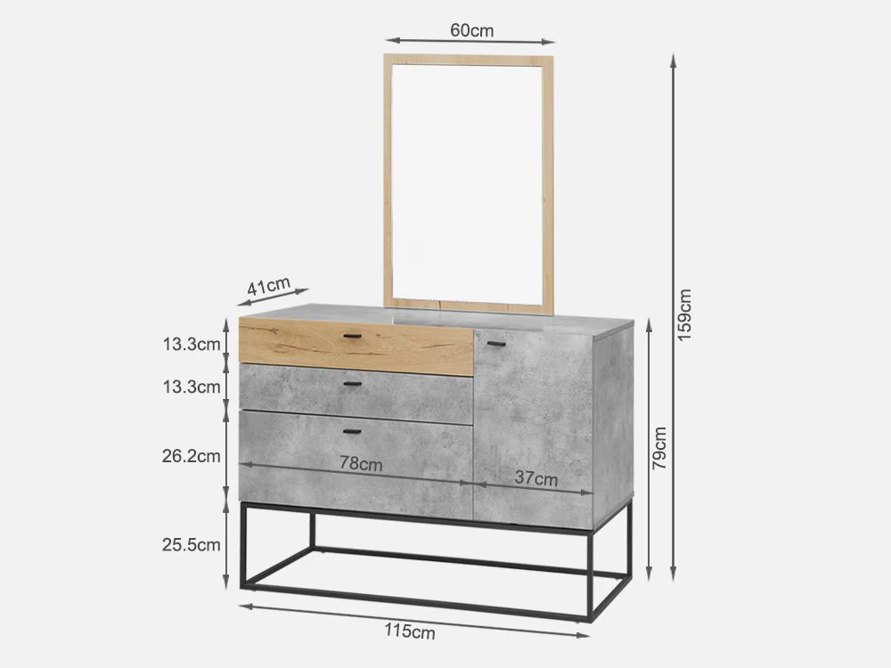 CLIFFORD 4 Drawers Chest Dresser with Mirror - Image 8