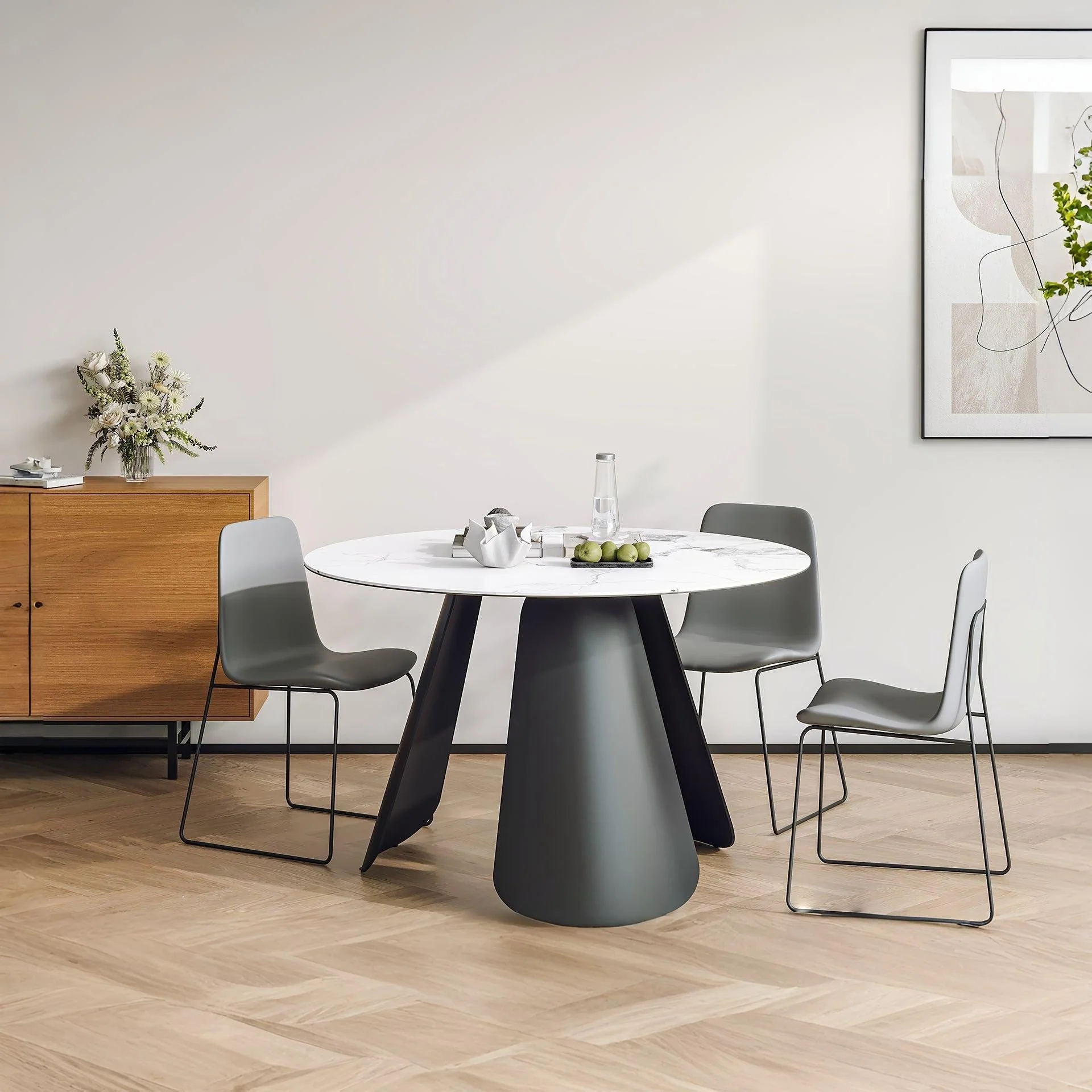 Clyde Round Modern Ceramic Dining Table 120cm x 75cm - Image 5