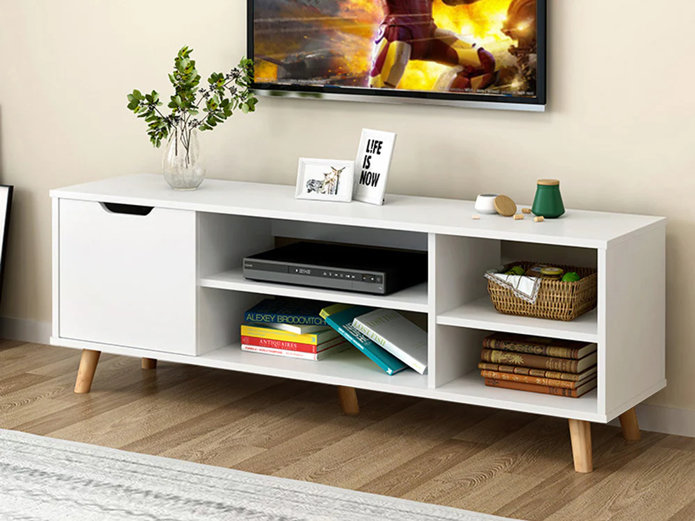 COMO 1.2M Entertainment Media TV Unit - WHITE - Image 7