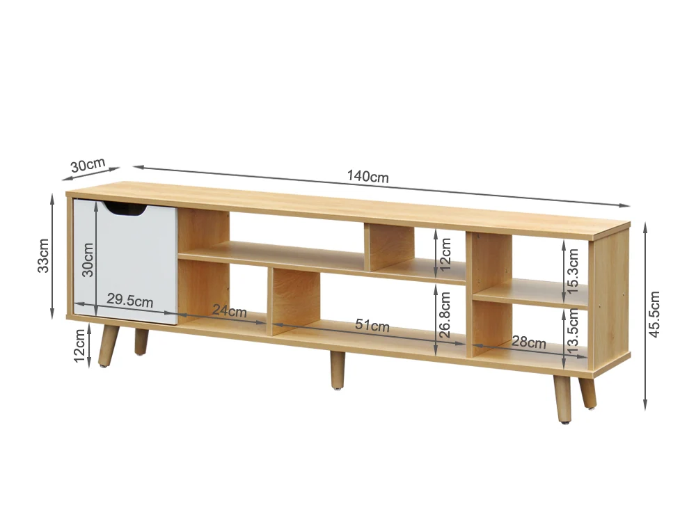 COMO 1.4M Entertainment Media TV Unit - OAK - Image 7