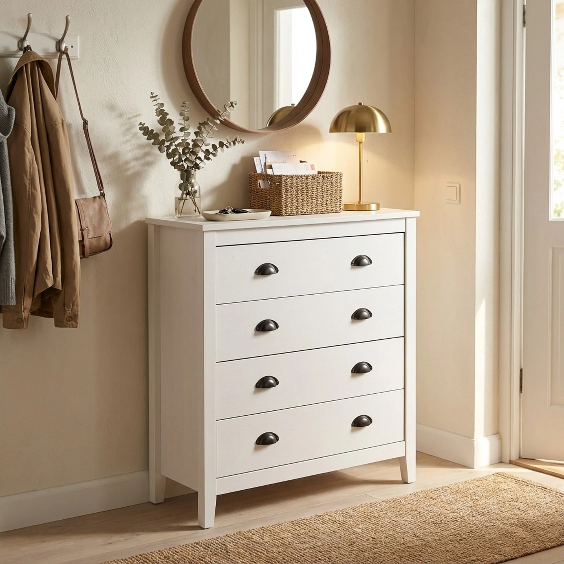 Congo 4 Drawers Tallboy - White - Image 2