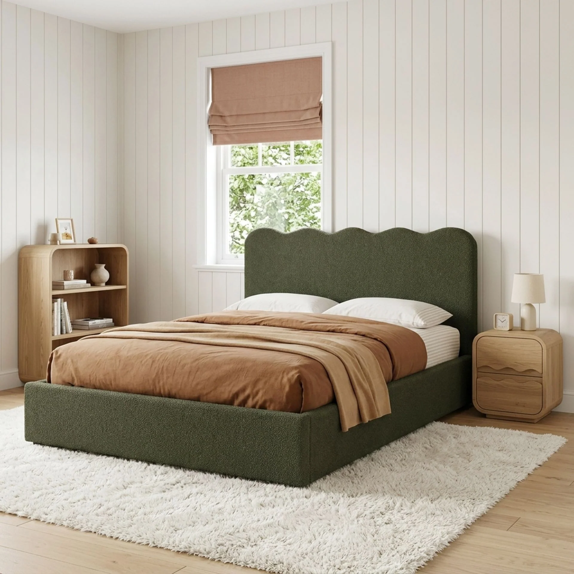 Cove Queen Gas Lift Bed Frame - Dark Green - Image 4