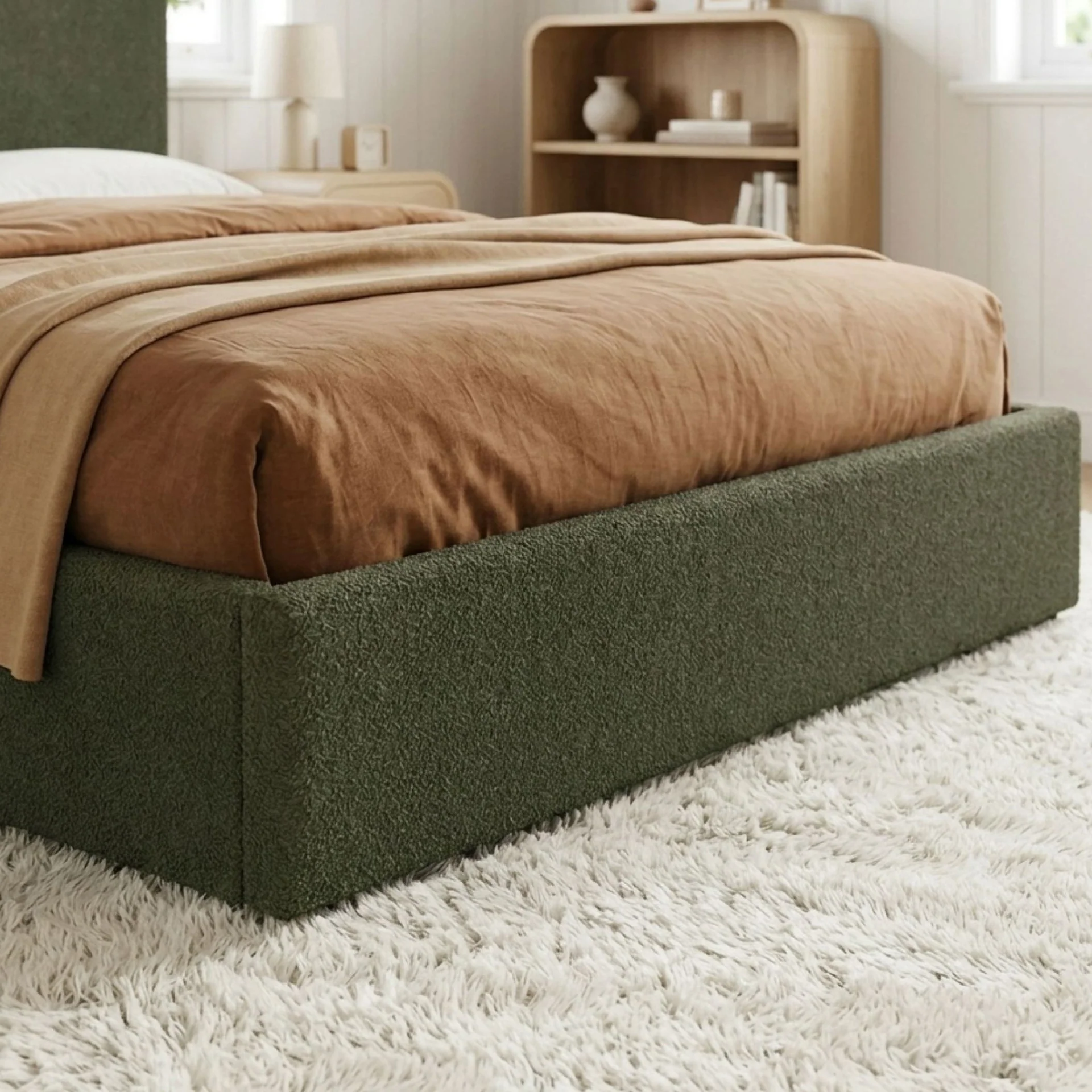 Cove Queen Gas Lift Bed Frame - Dark Green - Image 6