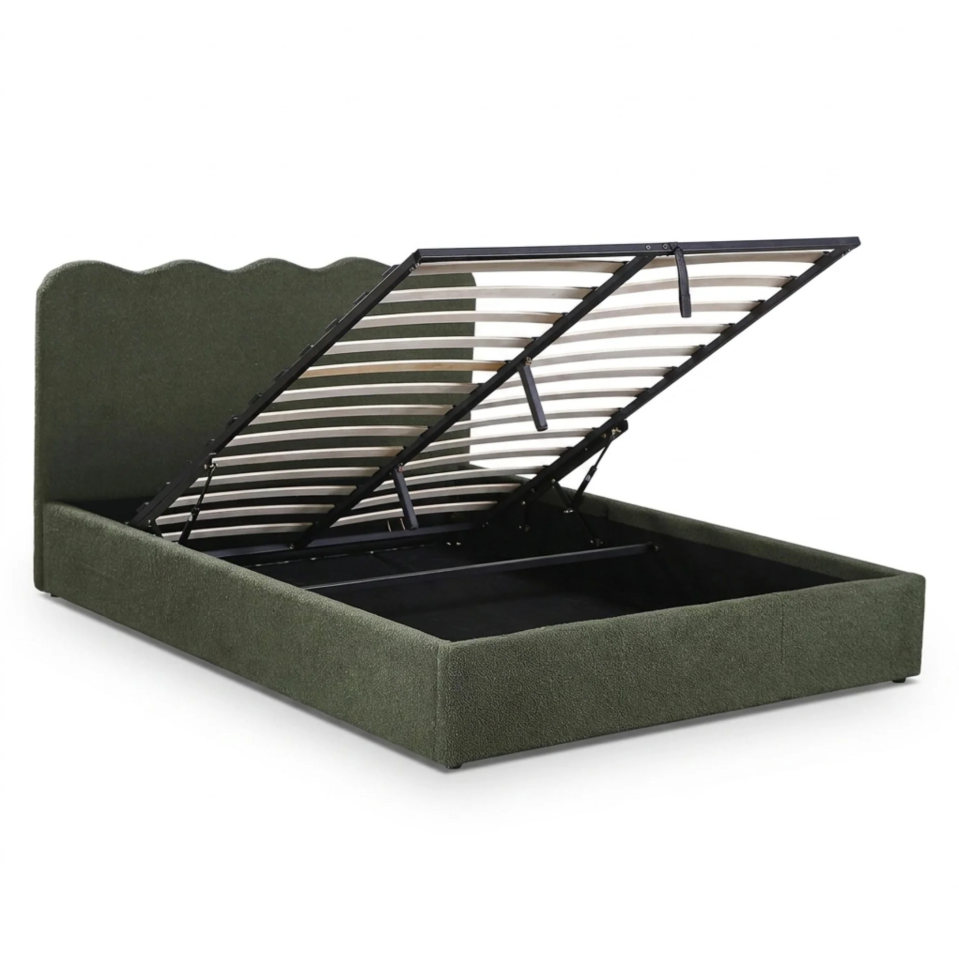 Cove Queen Gas Lift Bed Frame - Dark Green - Image 9