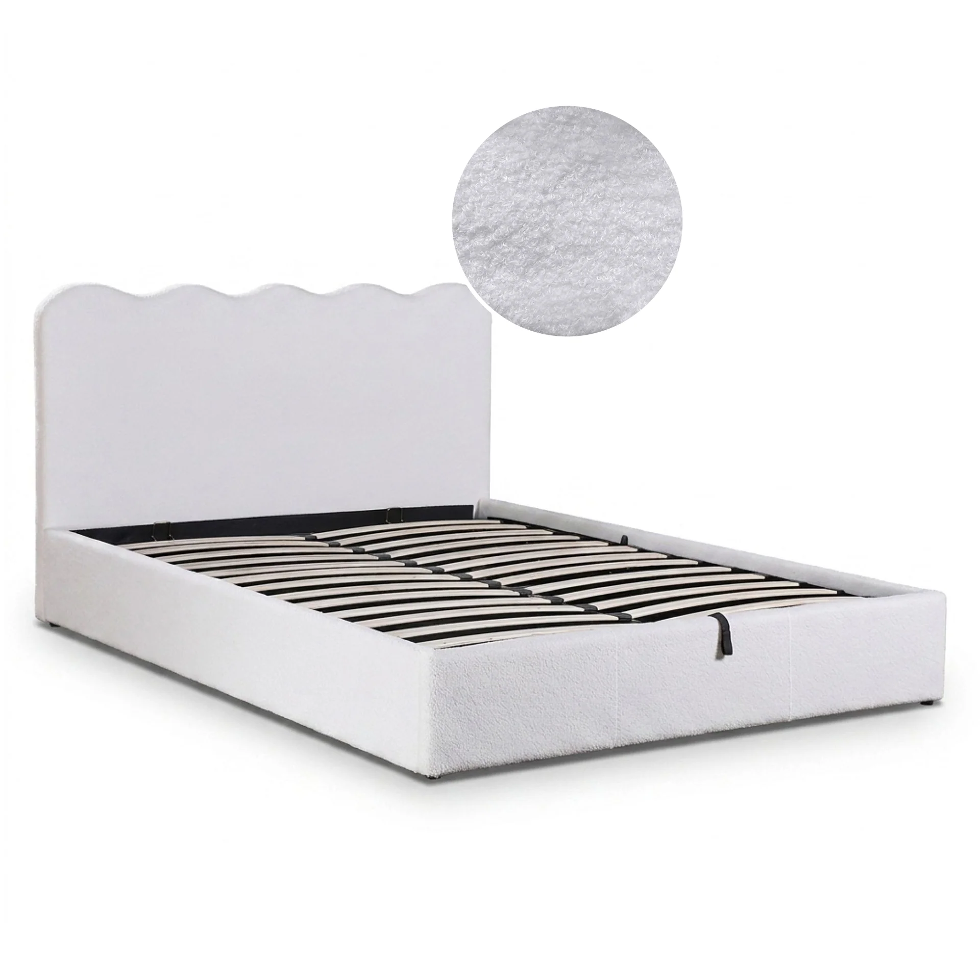 Cove Queen Gas Lift Bed Frame - White - Image 7