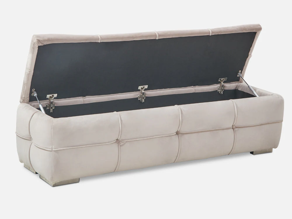 CUKOOS Velvet Ottoman with Storage - CHAMPAGNE - Image 10