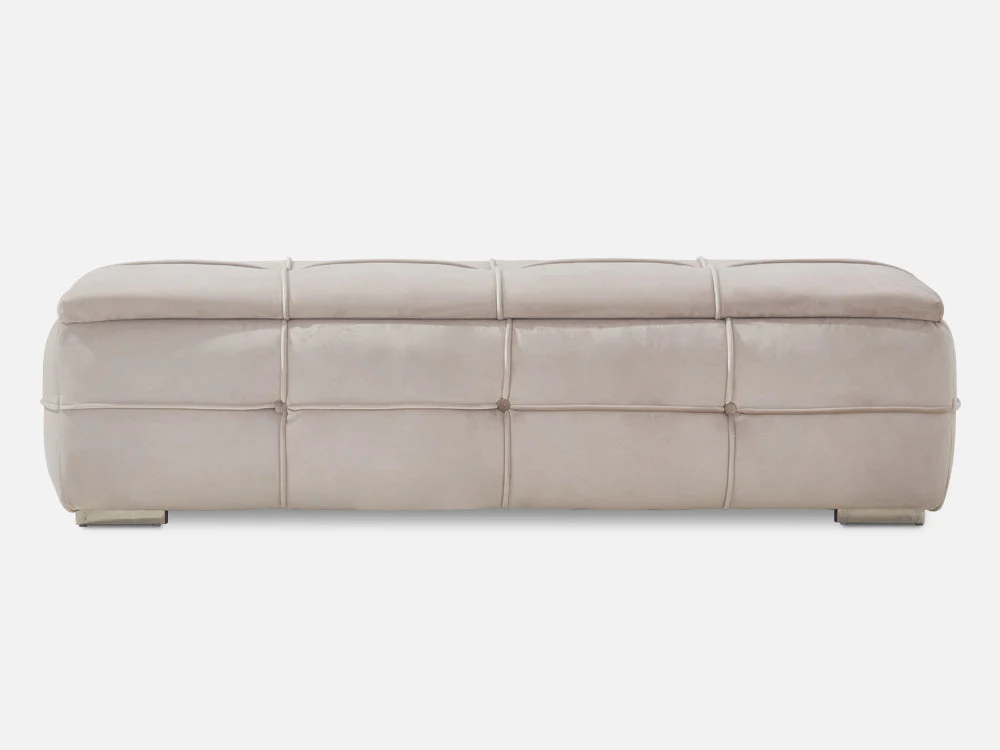 CUKOOS Velvet Ottoman with Storage - CHAMPAGNE - Image 8
