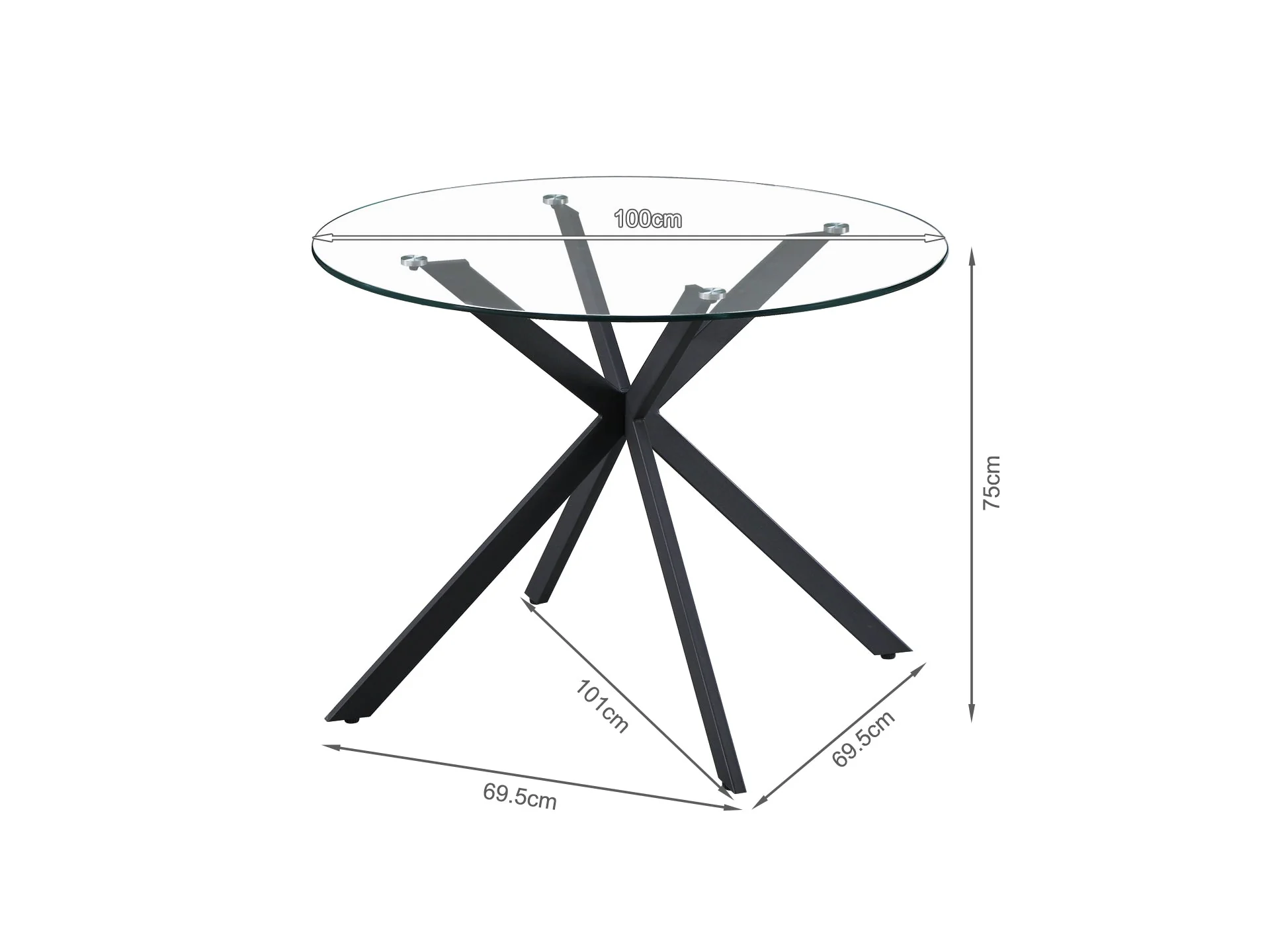 Dale Tempered Glass Round Dining Table 100 X 75cm - Image 6