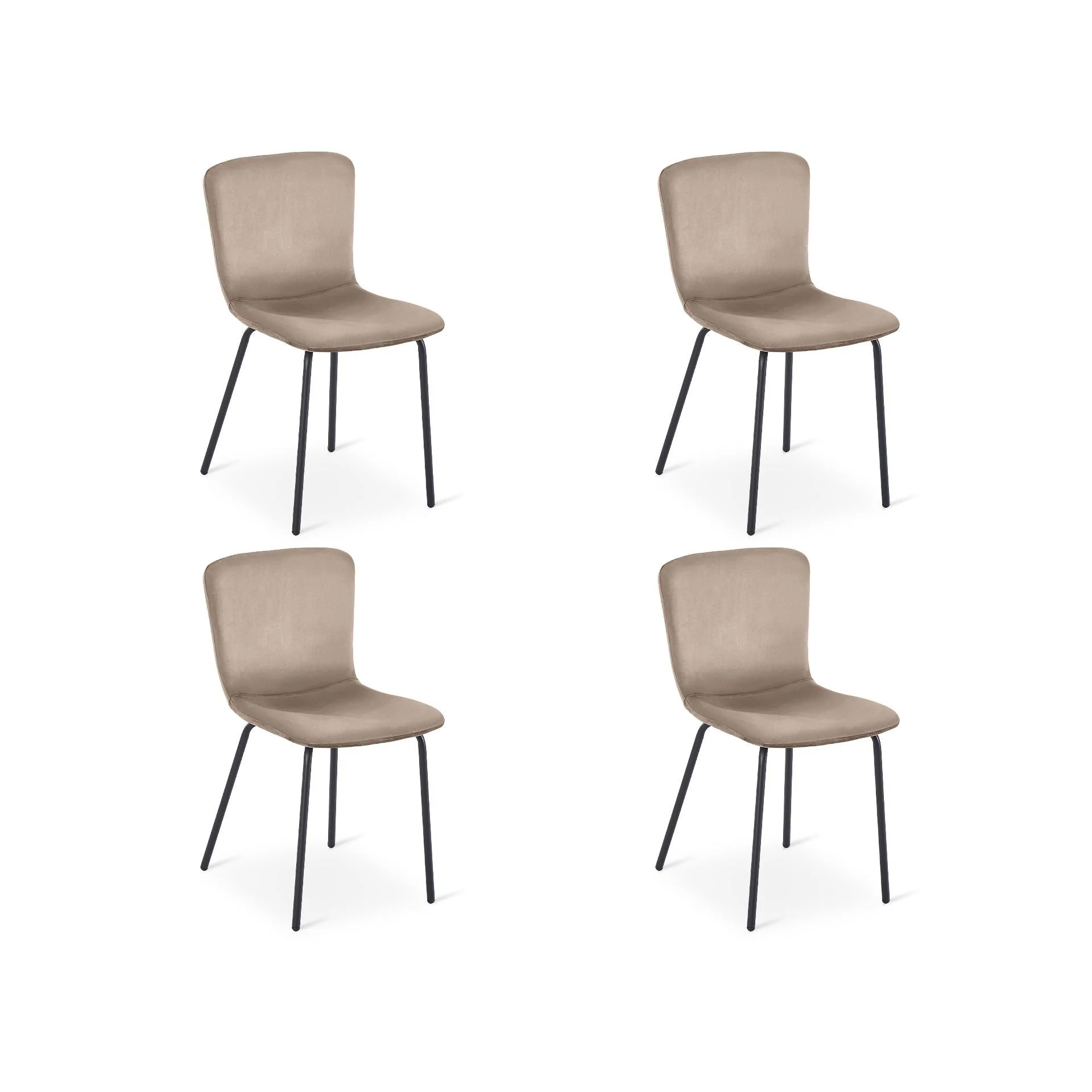 Darius Velvet Dining Chairs - Set of 4 - Taupe - Image 6