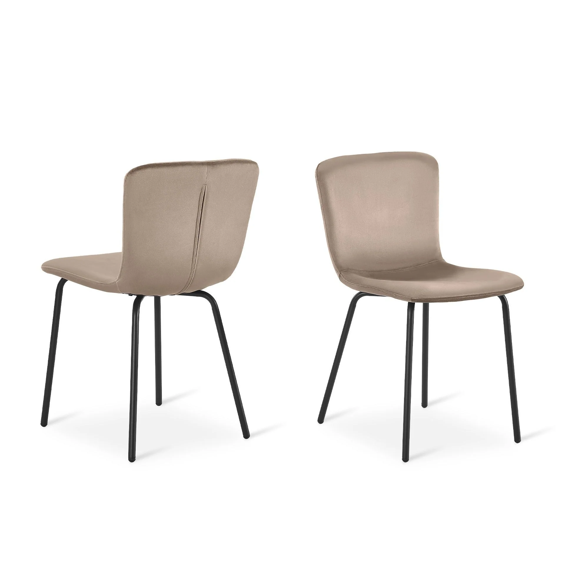 Darius Velvet Dining Chairs - Set of 4 - Taupe - Image 9