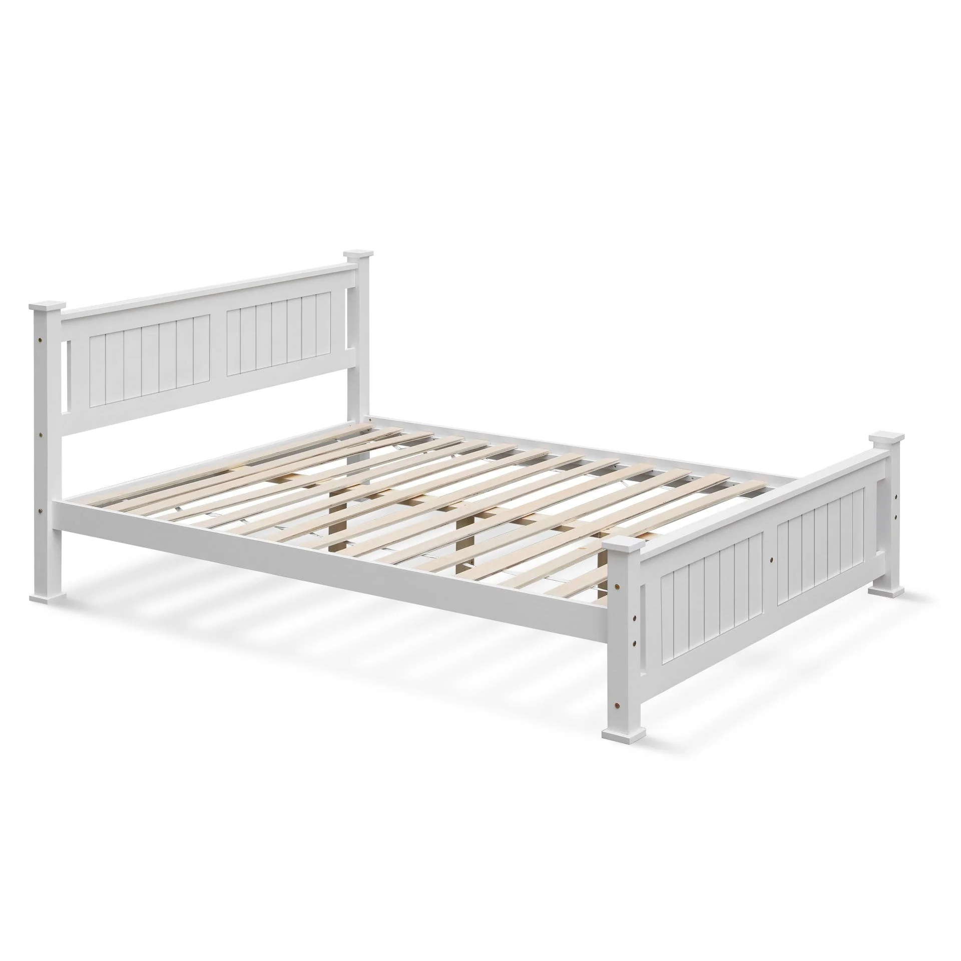Davraz Queen Wooden Bed Frame - White - Image 5