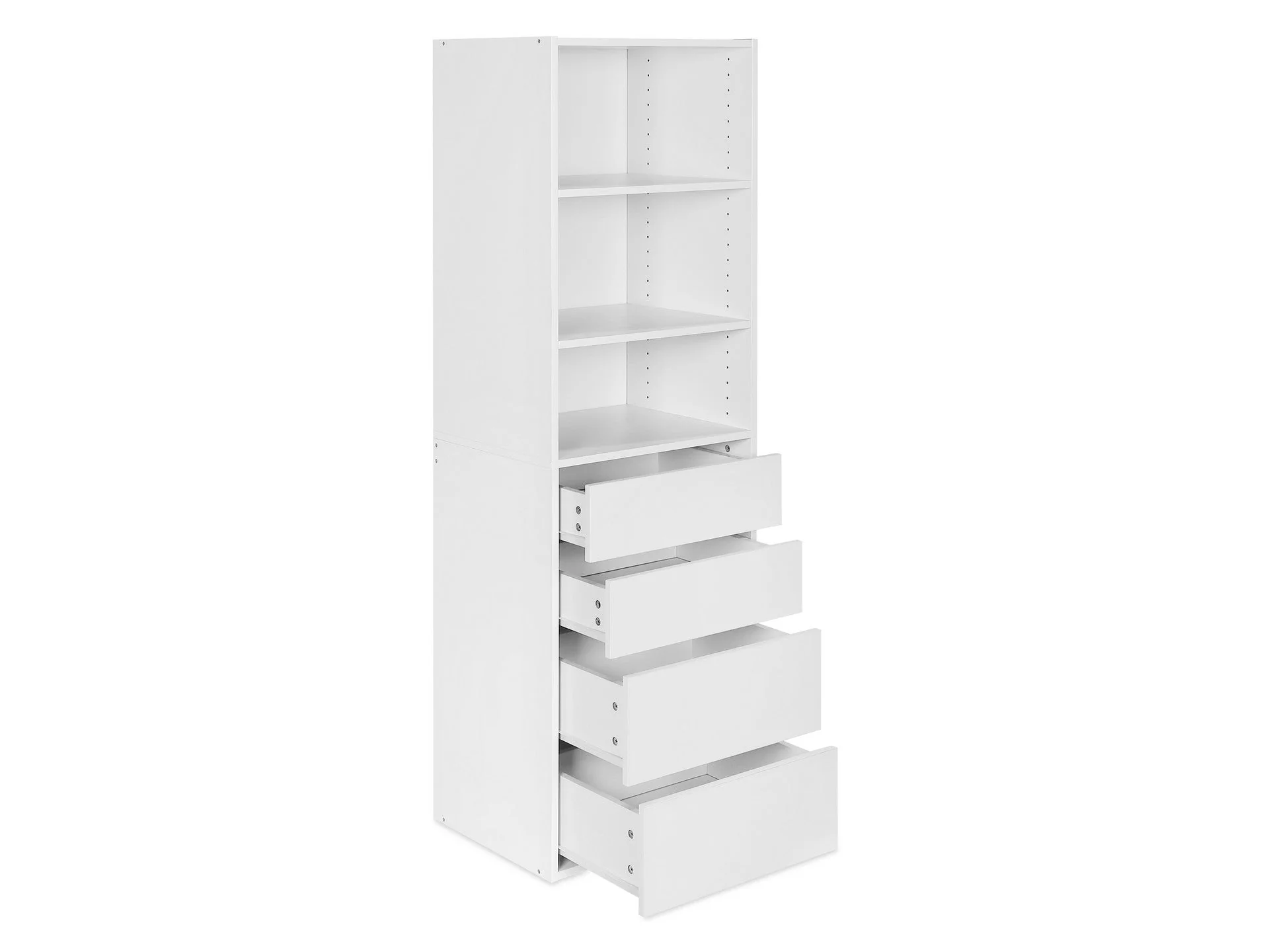 DELTA 4 Drawer & 3 Shelf Wardrobe - White - Image 9