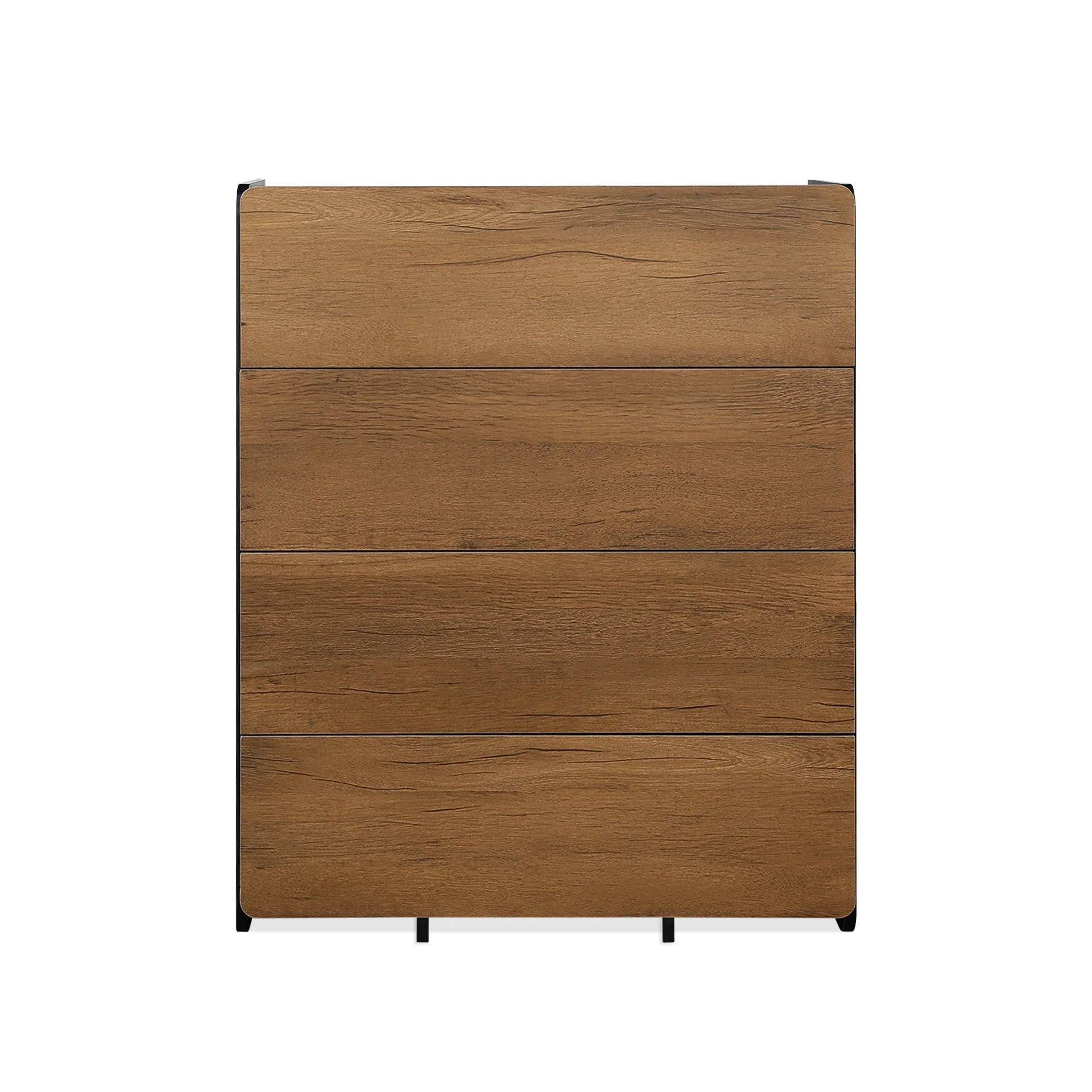 Dorian 4 Drawers Tallboy - Walnut + Black - Image 7