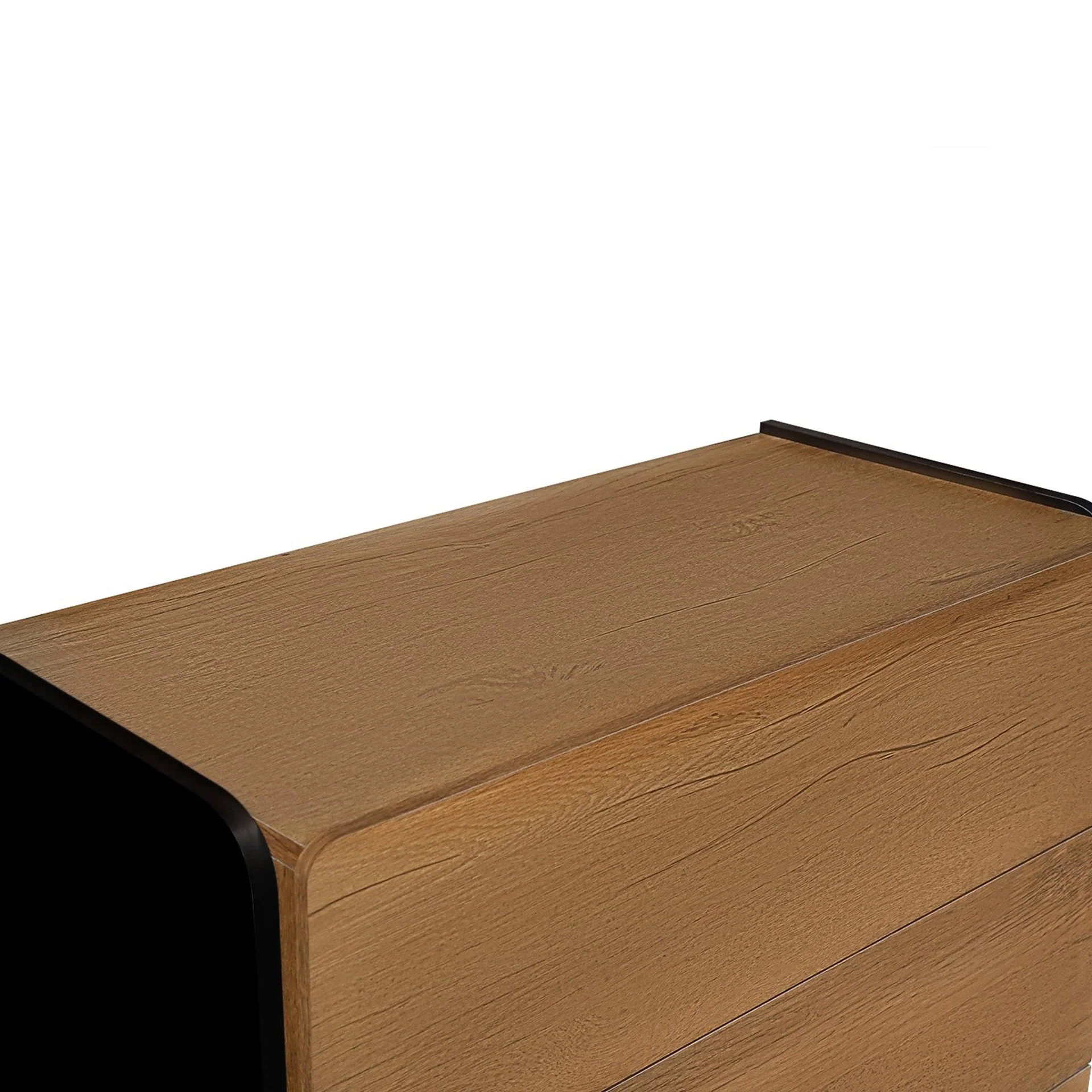 Dorian 4 Drawers Tallboy - Walnut + Black - Image 9