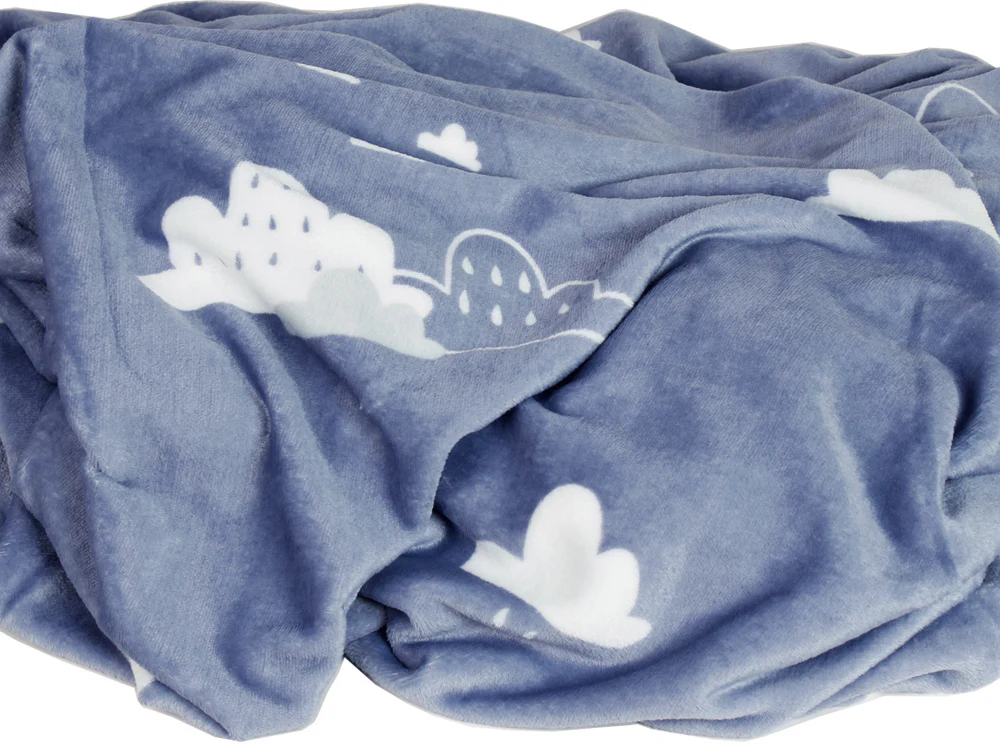Double Layer Warm Fleece Blanket - RAIN - Image 2