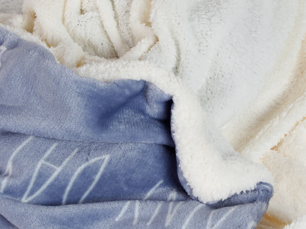 Double Layer Warm Fleece Blanket - RAIN - Image 4