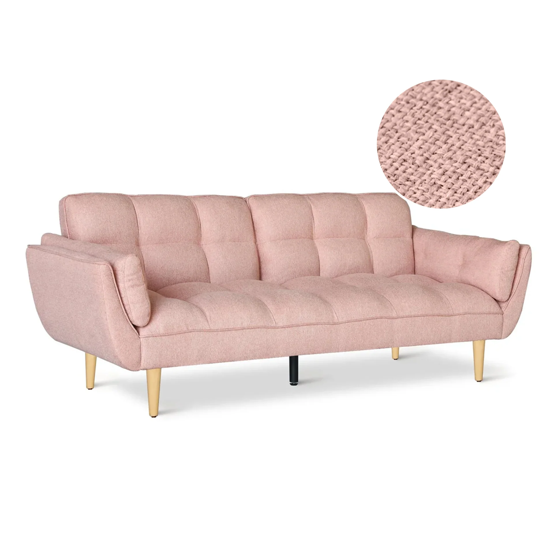 Dover 3 Seater Sofa Bed - Pink - Image 7