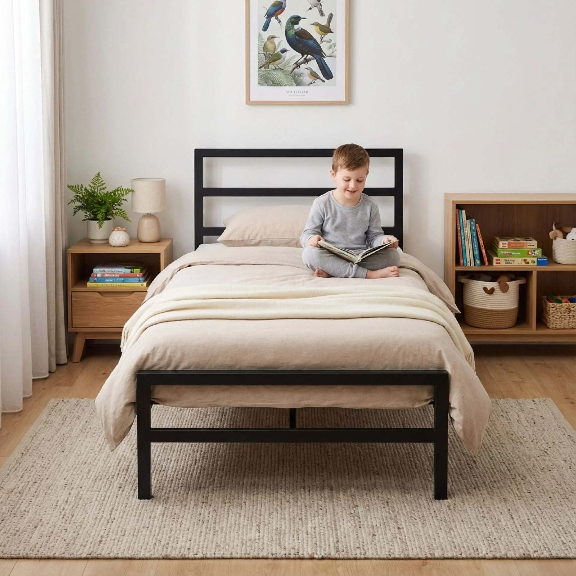 Dowe Single Metal Bed Frame - Black - Image 4