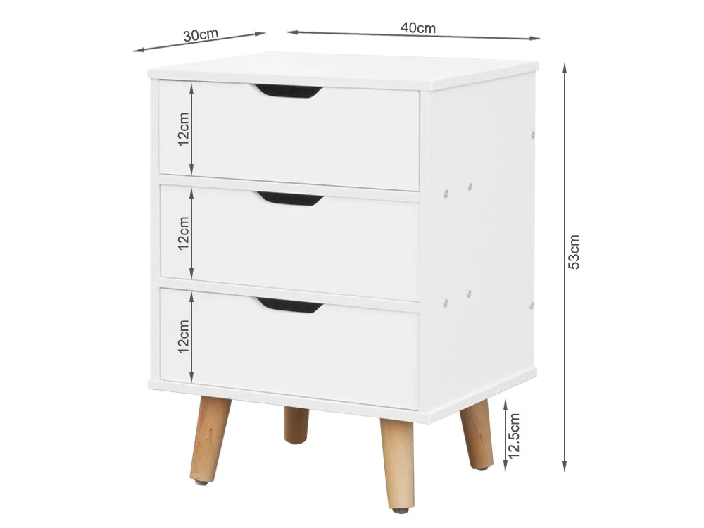DREW Bedside Table - WHITE - Image 5