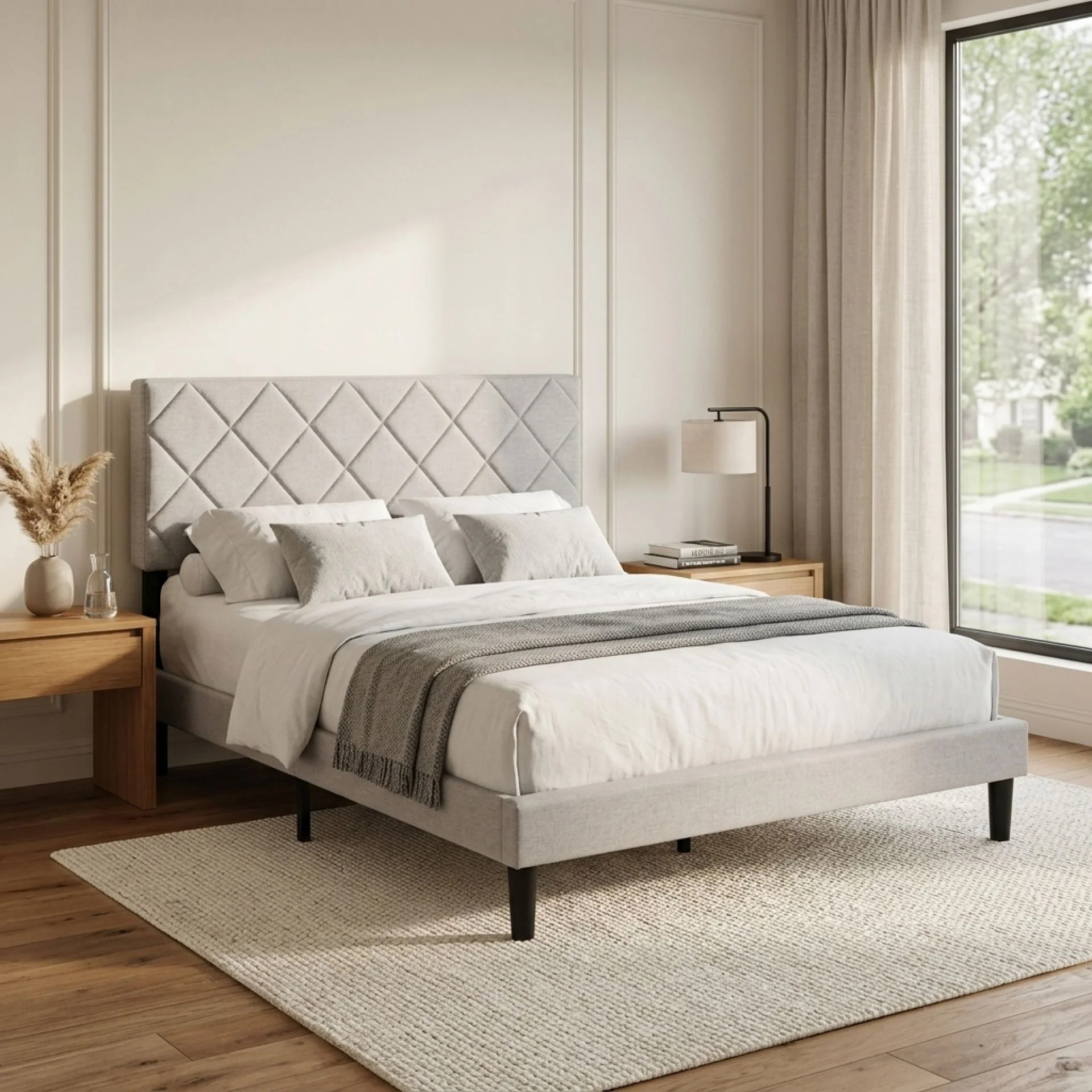 Drift Double Bed Frame - Light Taupe