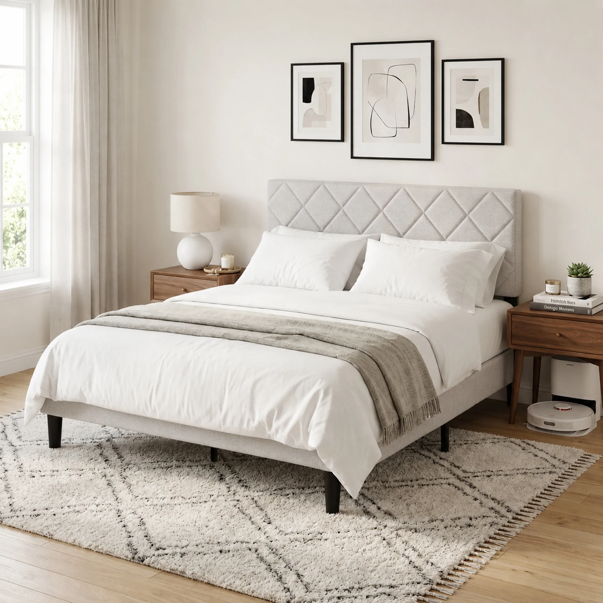 Drift Double Bed Frame - Light Taupe - Image 3