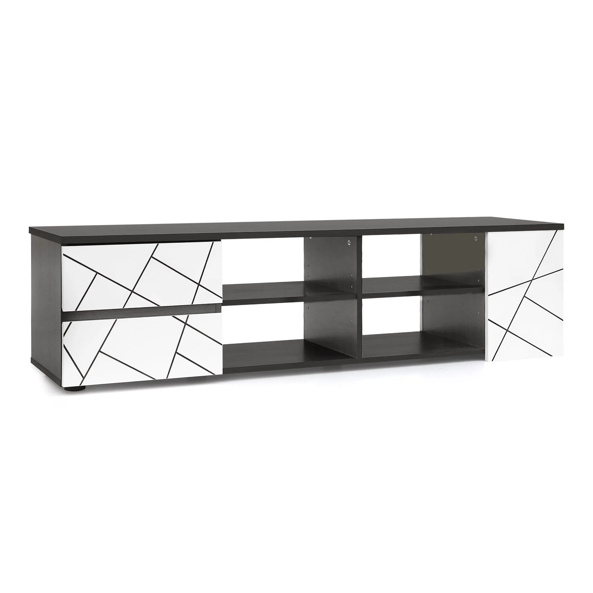 Dustin 1.5m Entertainment Unit - Oak Grey + White - Image 5
