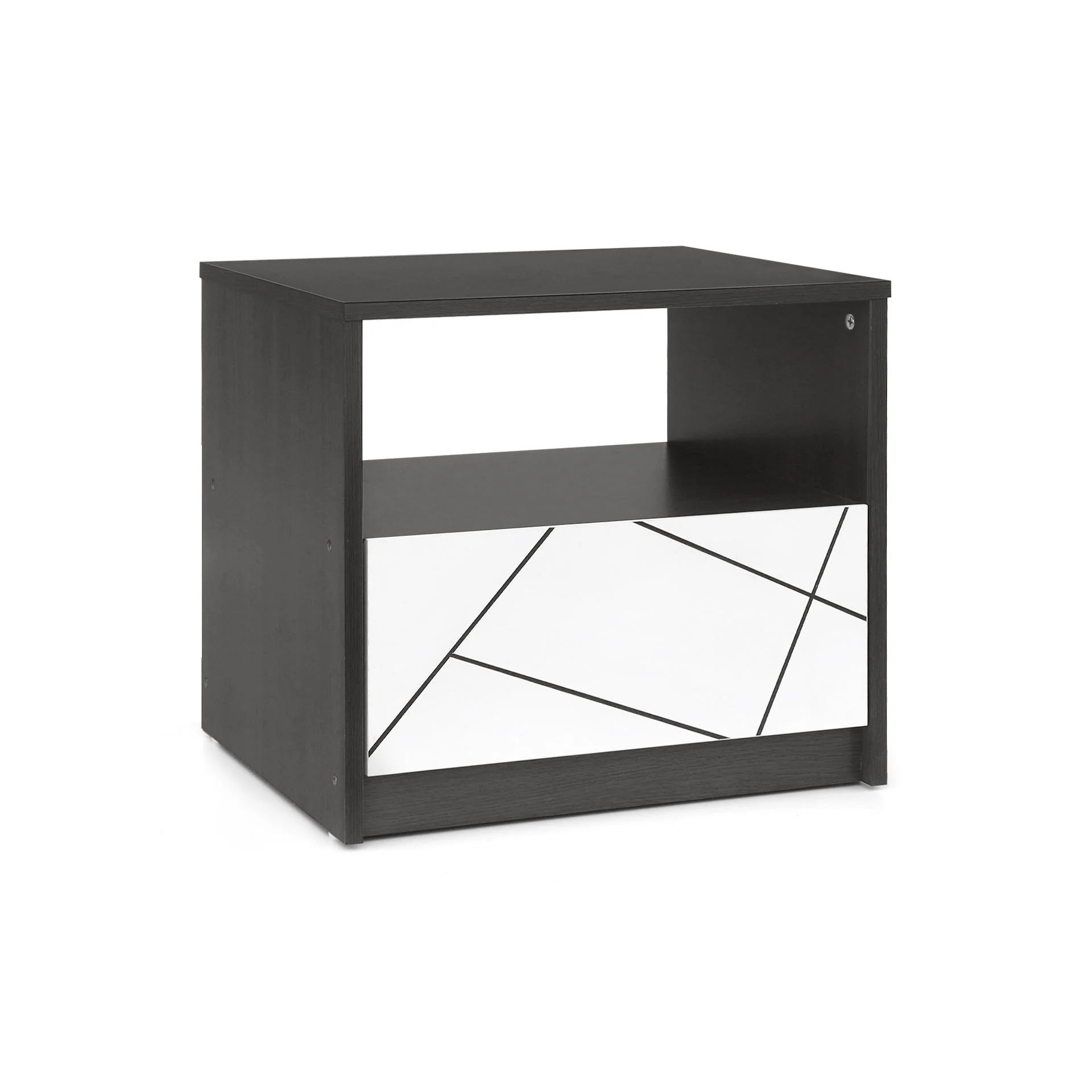 Dustin Bedside Table - Oak Grey + White - Image 6