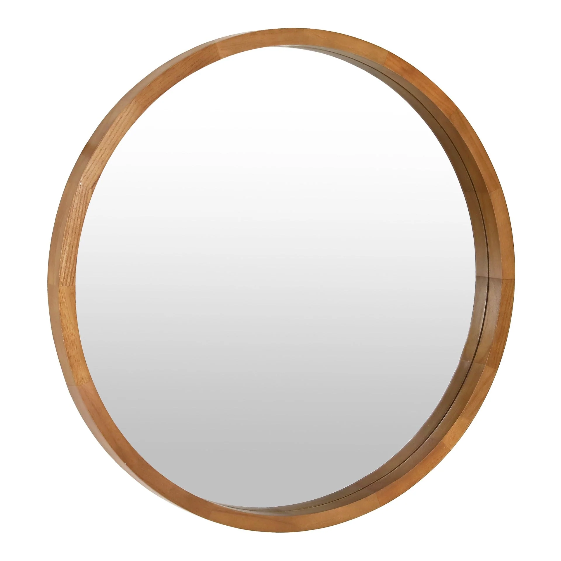 Echo Round Wooden Framed Wall Mirror 60cm - Dark Wood - Image 8