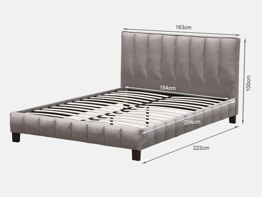 EIGER Queen Bed - LIGHT GREY - Image 9