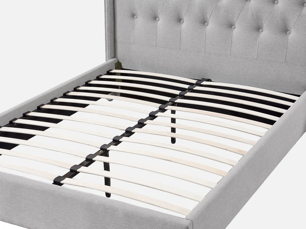 ELBRUS Fabric Slat Bed with Headboard - KING - Image 4