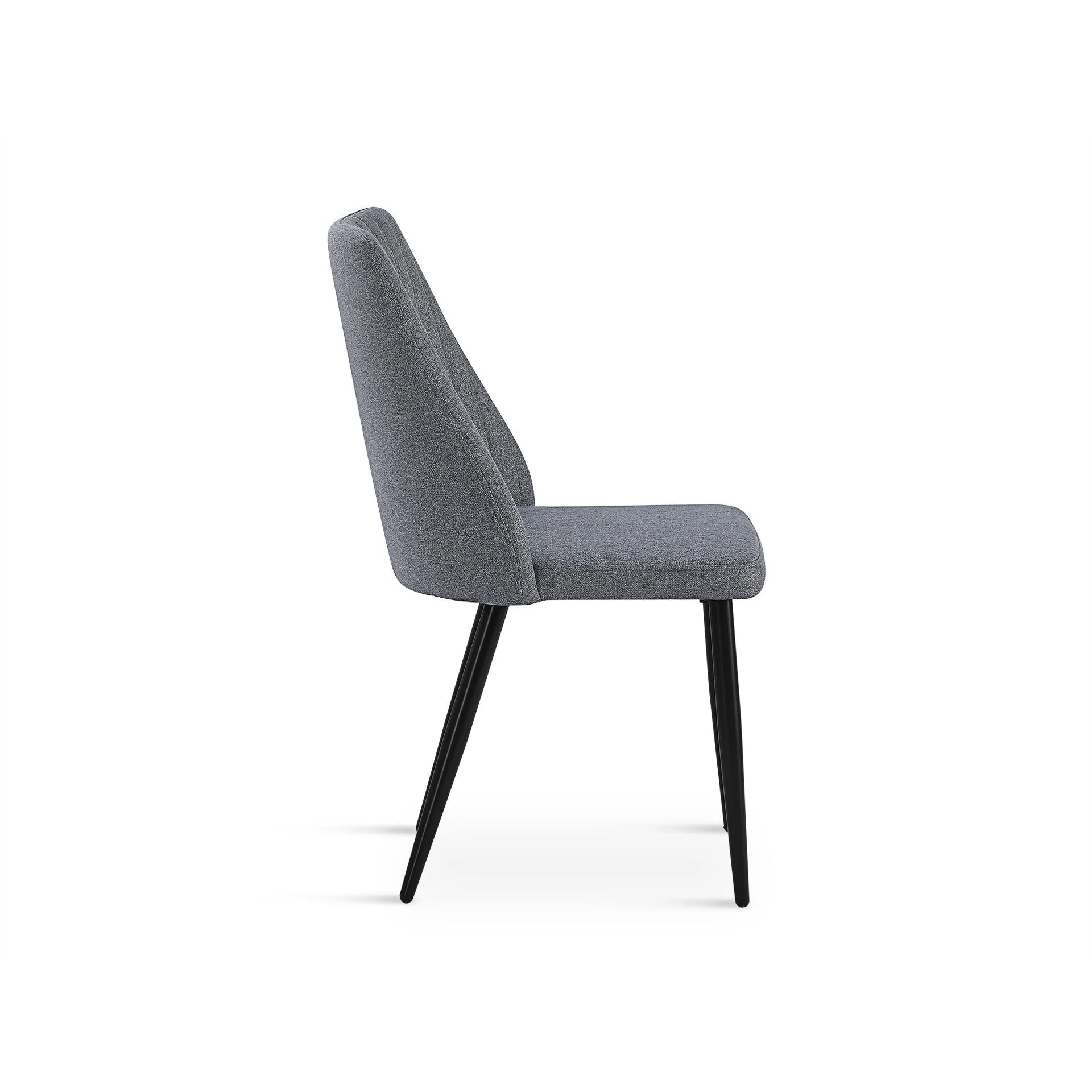 Eldon Linen Dining Chair - Set of 4 - Dark Grey - Image 10