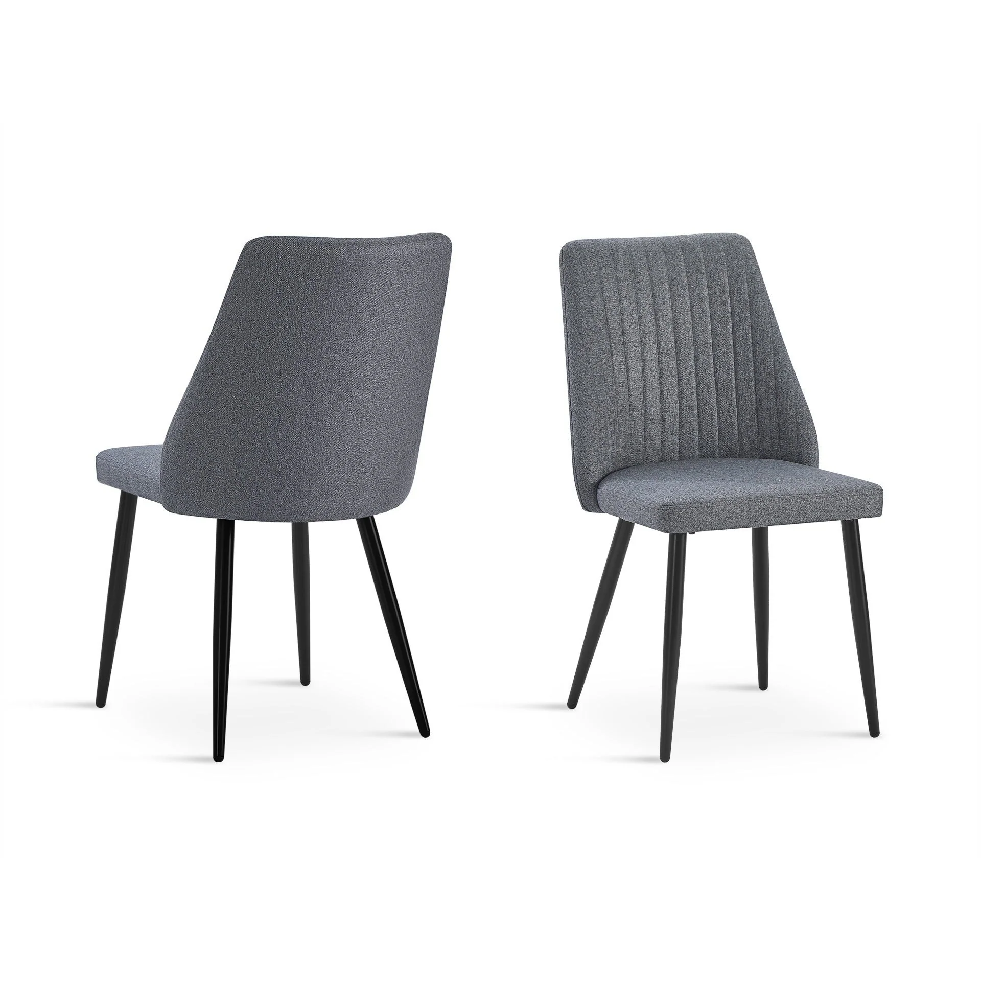 Eldon Linen Dining Chair - Set of 4 - Dark Grey - Image 8