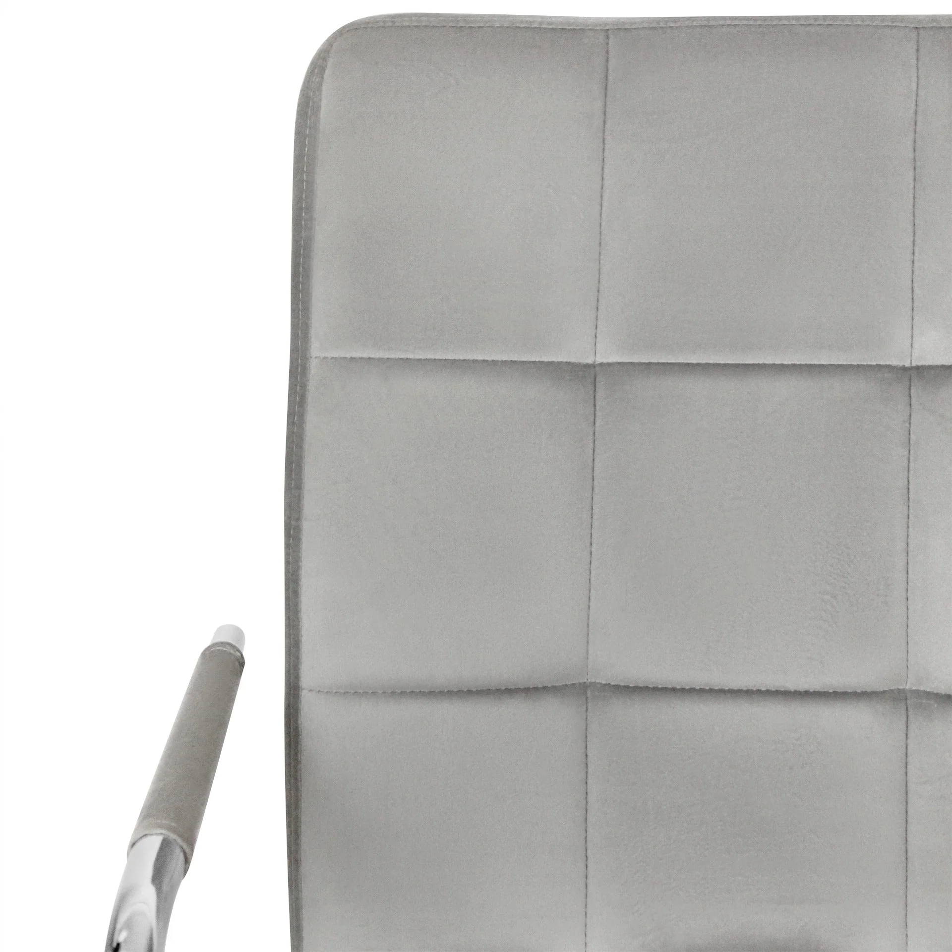 Eliezer Velvet Office Chair - Light Grey - Image 11