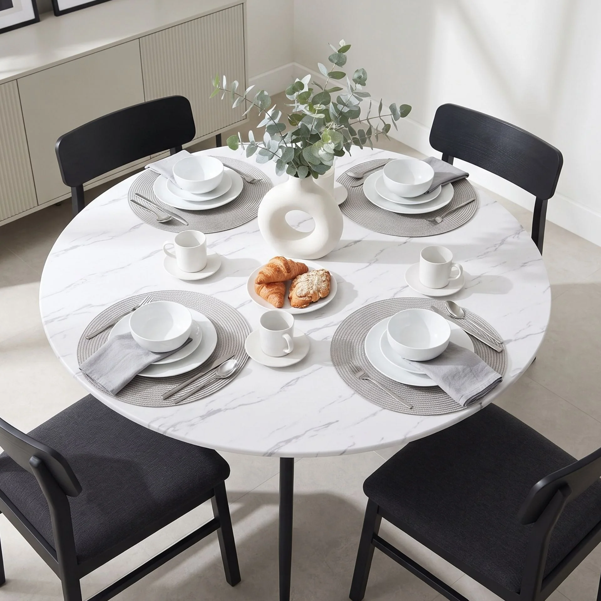 Elijah 120cm Round Dining Table - Marble - Image 8