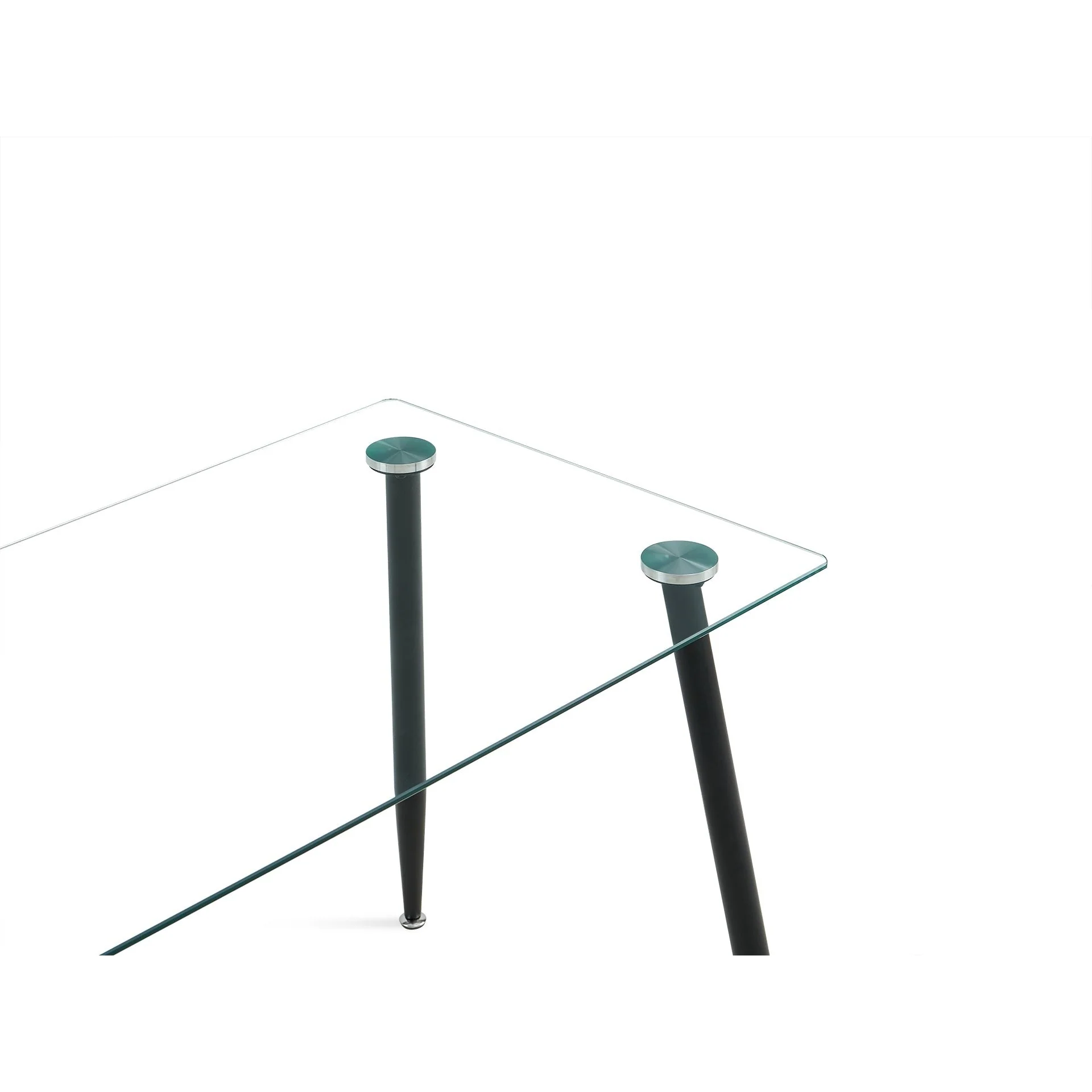 Eliot Tempered Glass Top Dining Table 120 x 70cm - Black - Image 6