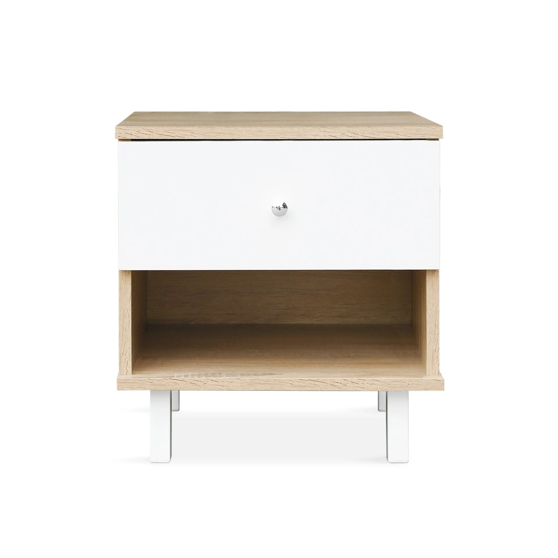 Ellis Bedside Table - Oak + White - Image 8