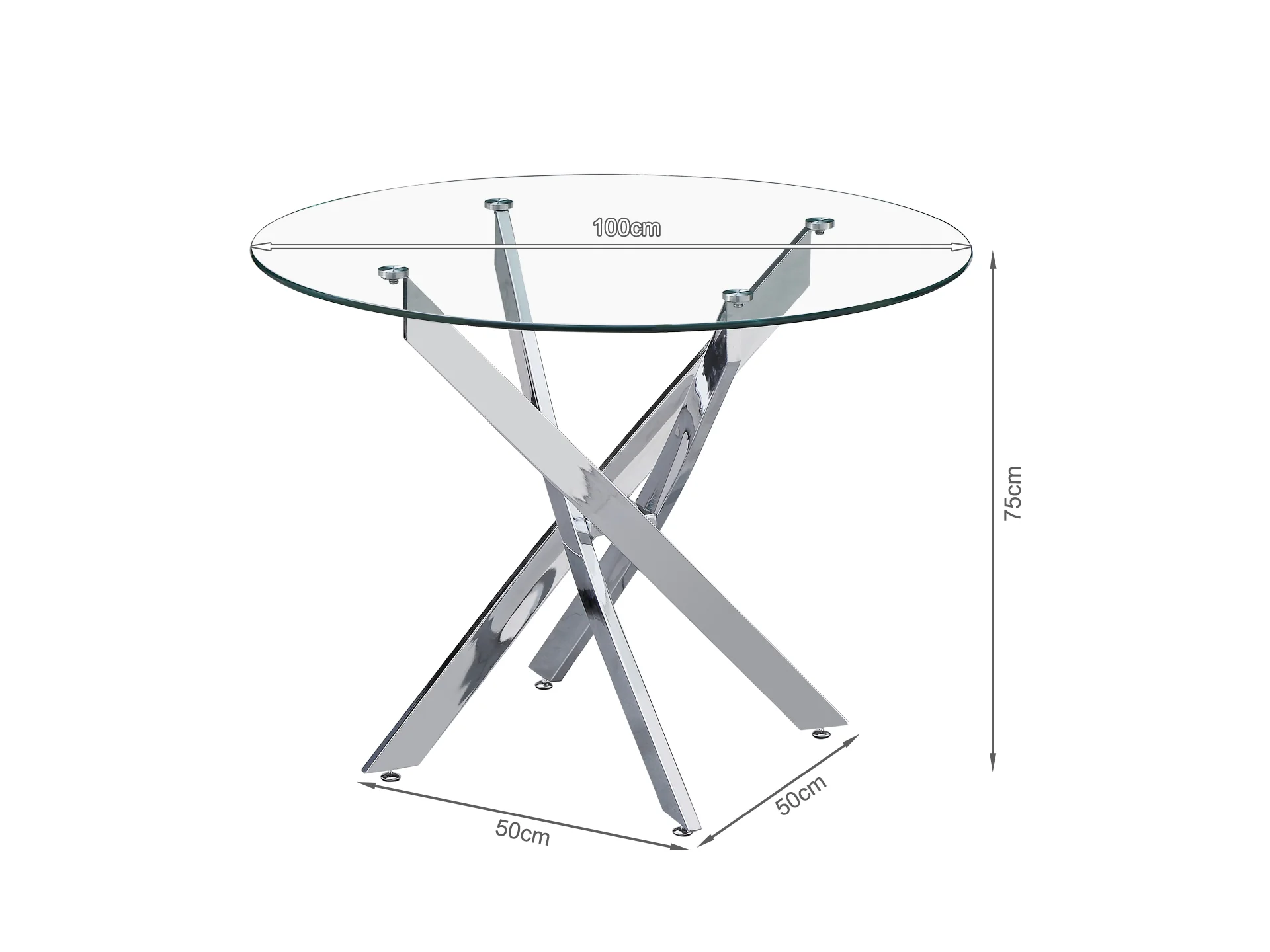 Ember Tempered Glass Round Dining Table 100 X 75cm - Image 7