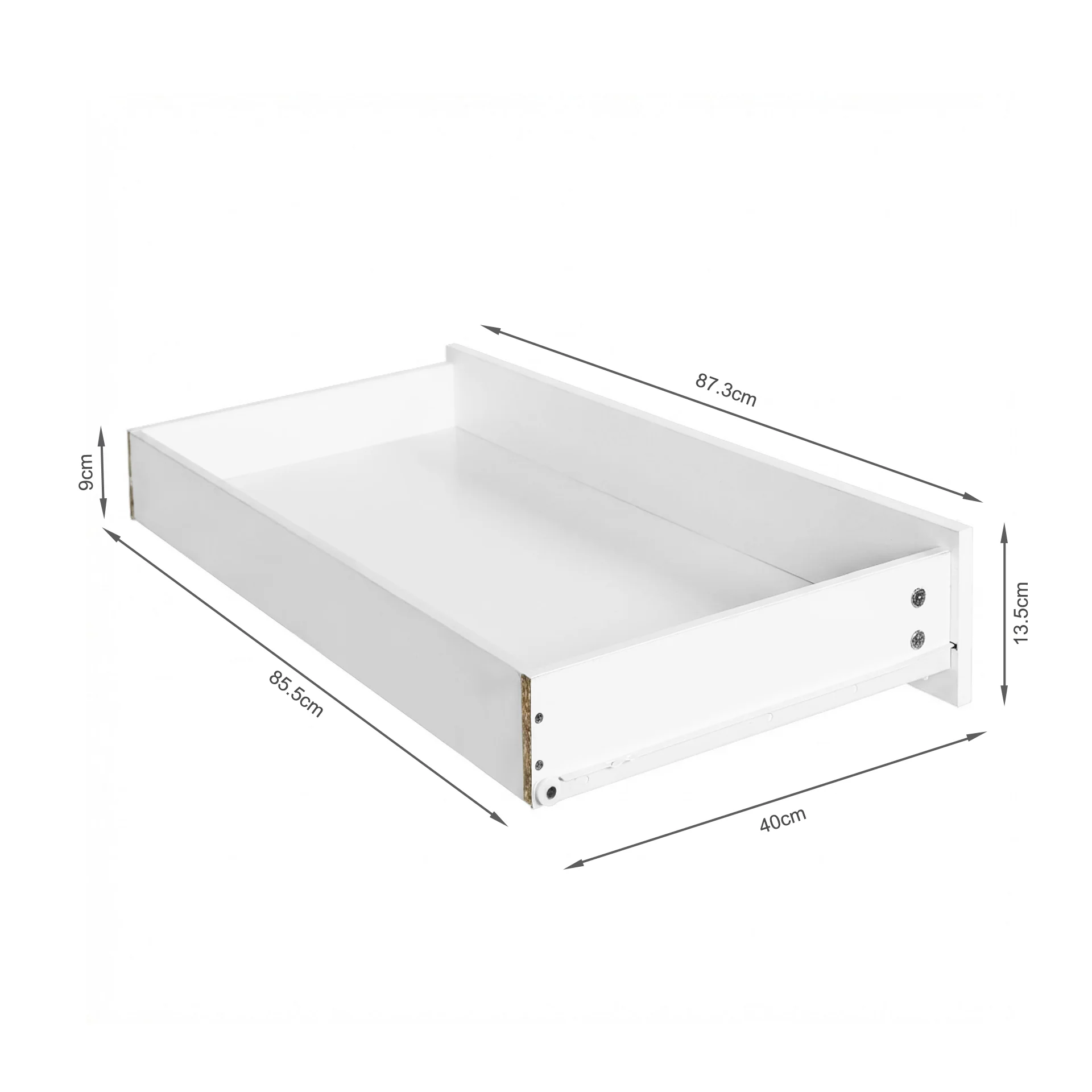 Ennova Rolling Computer Desk with Drawers - White - Image 14