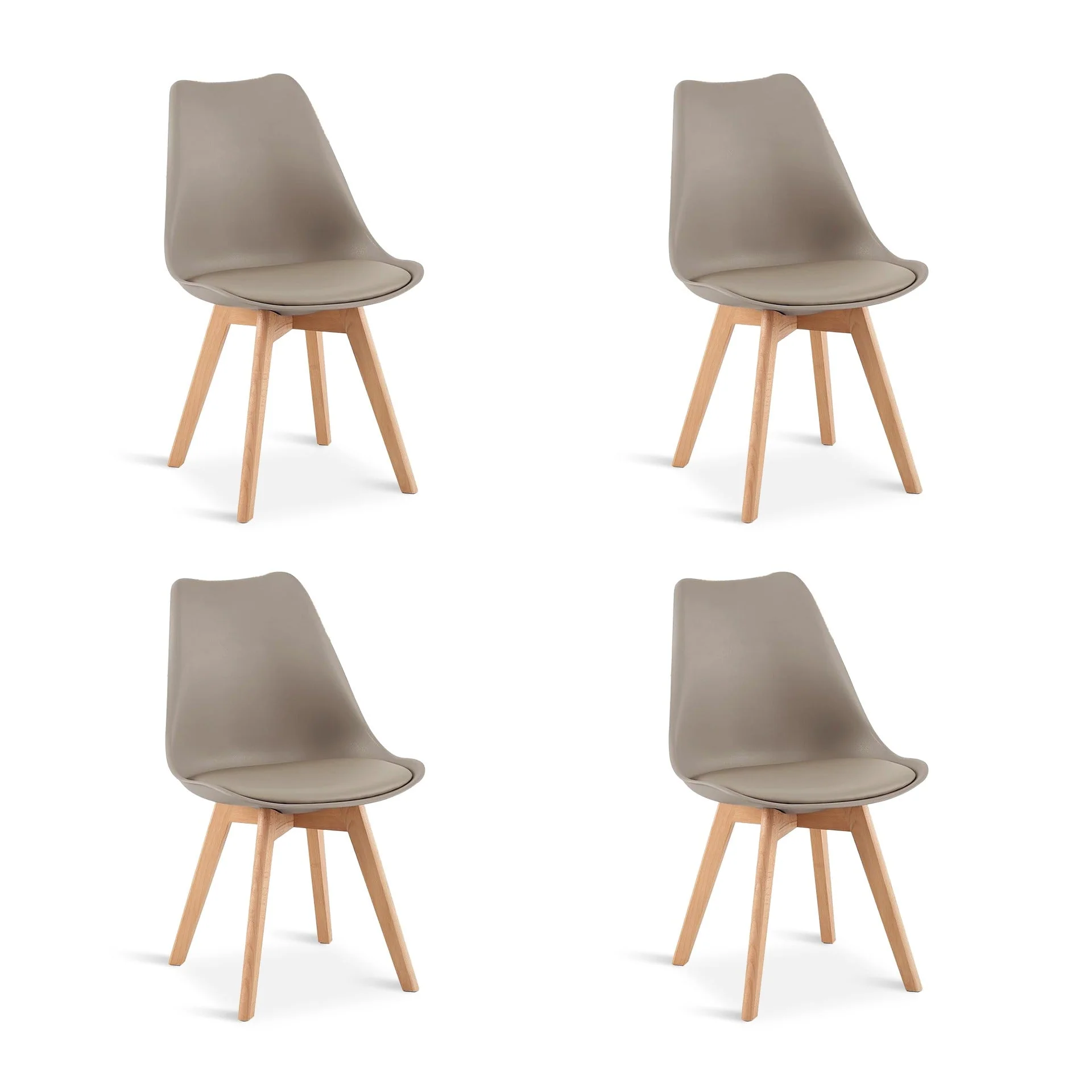 Evelyn Dining Chair Padded - Set of 4 - Brown - Image 4