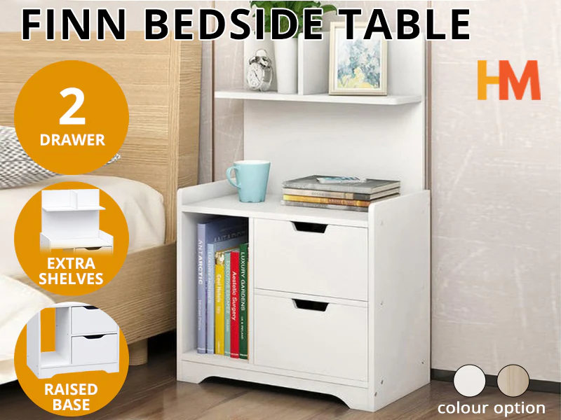 FINN Bedside Table - WHITE - Image 6