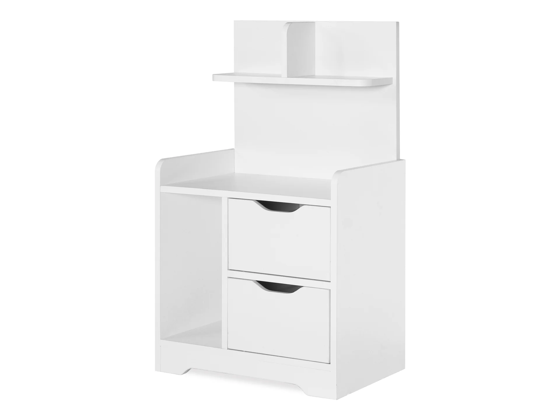 Finn Bedside Table with Shelves - White - Image 3