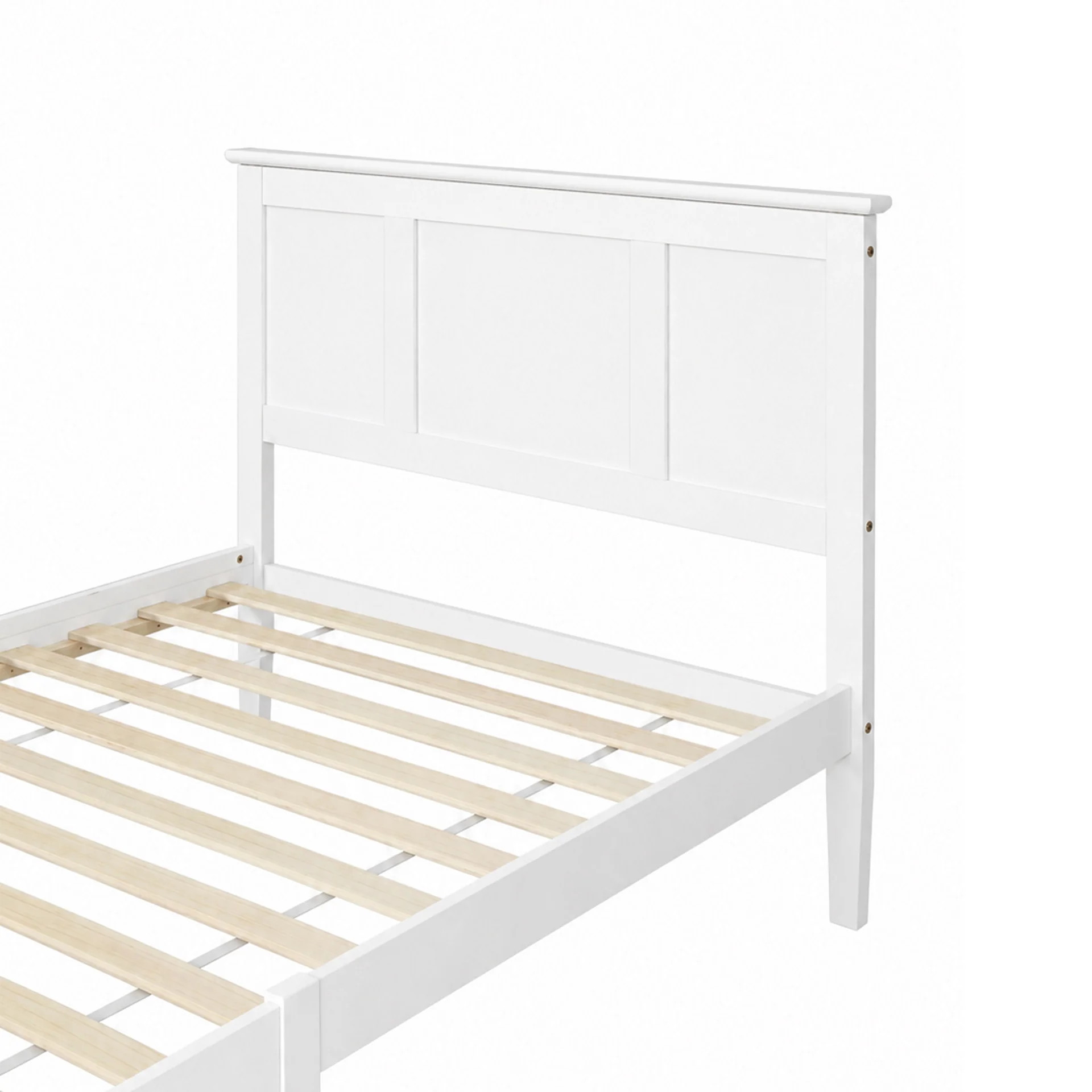Flexa King Single Wooden Bed Frame - White - Image 11