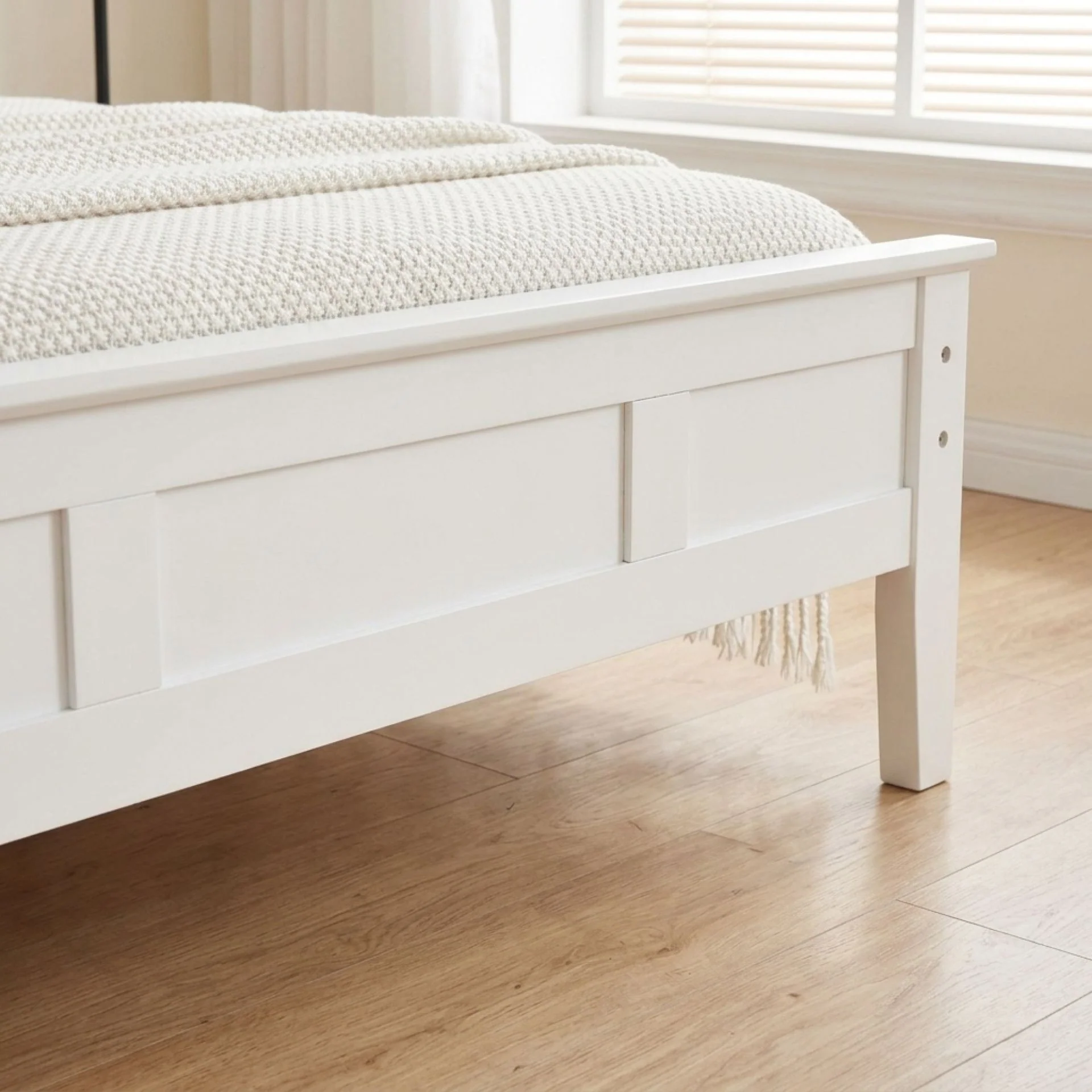 Flexa King Single Wooden Bed Frame - White - Image 7