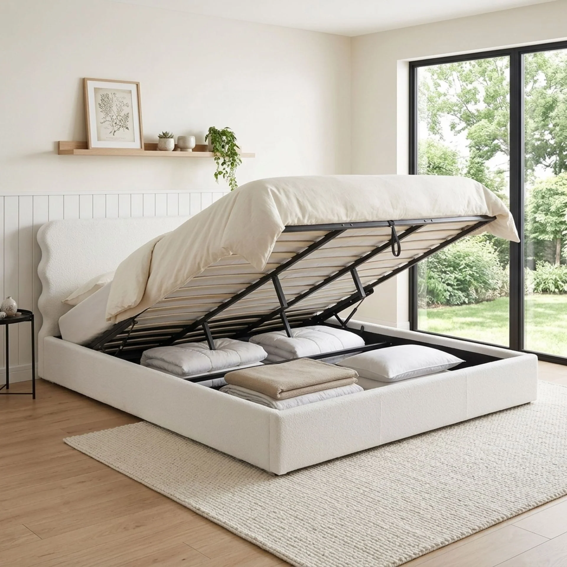 Floria Super King Gas Lift Bed Frame - White